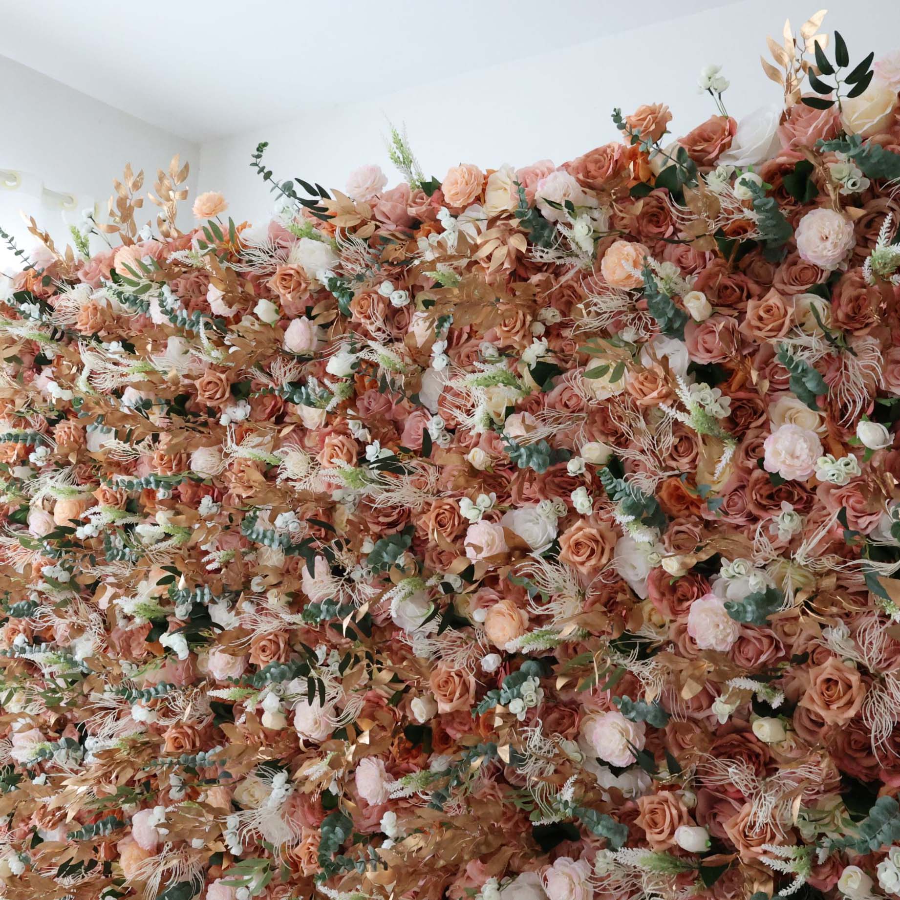 Fleurs Valar retrousser tissu fleur artificielle mur toile de fond de mariage, décor de fête florale, photographie d'événement-VF-301 