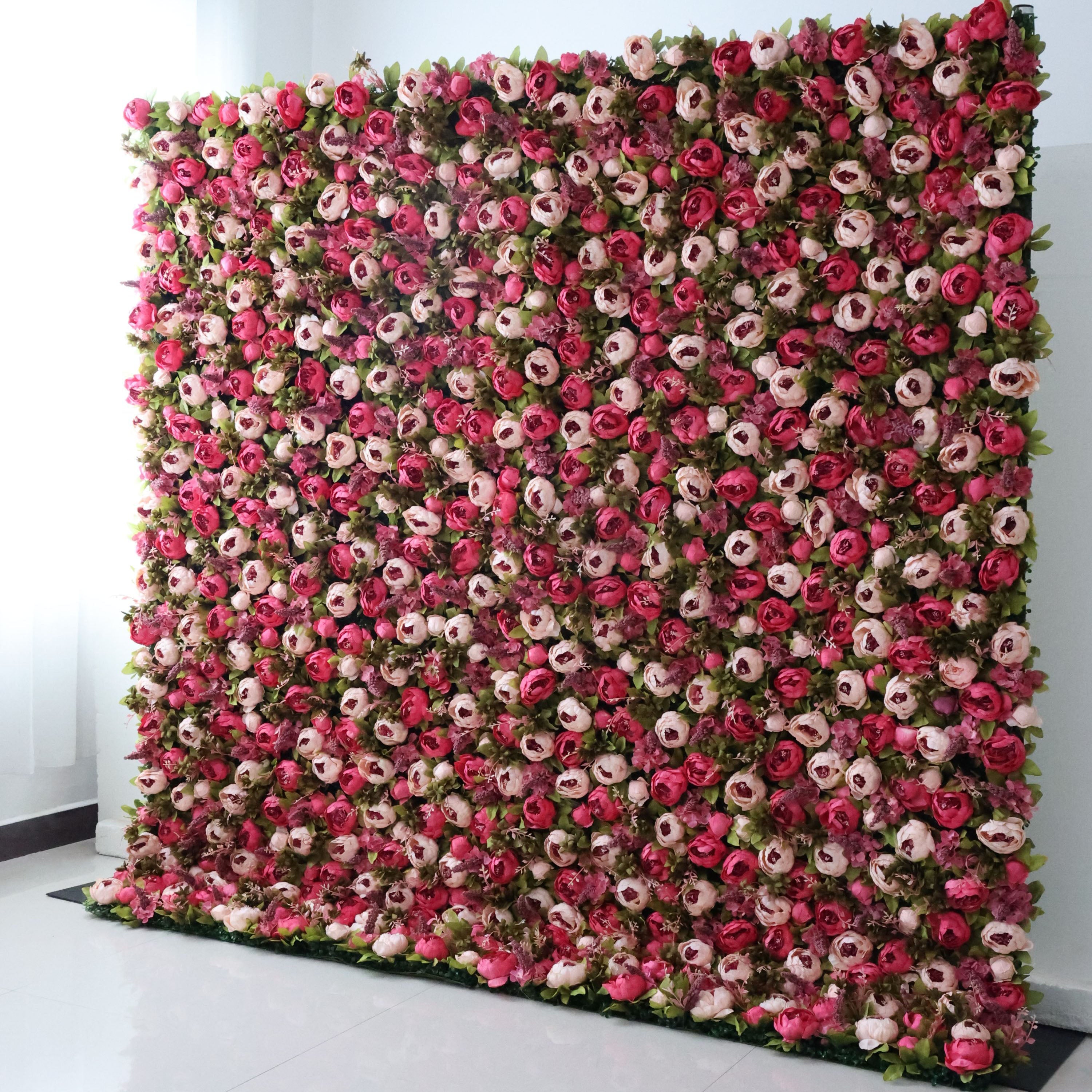 Fleurs Valar retrousser tissu fleur artificielle mur toile de fond de mariage, décor de fête florale, photographie d'événement-VF-334 