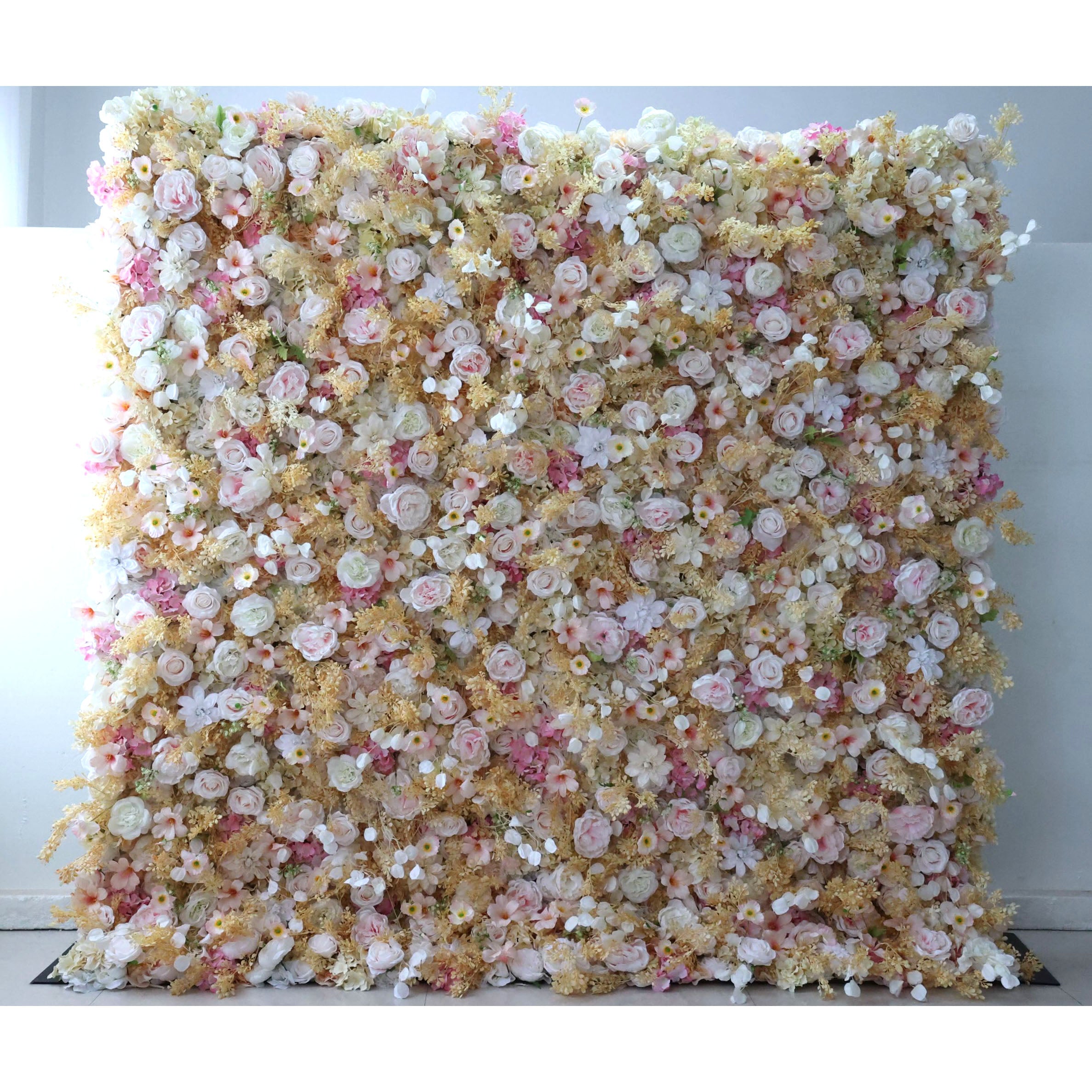 Fleurs Valar retrousser tissu fleur artificielle mur toile de fond de mariage, décor de fête florale, photographie d'événement-VF-331 