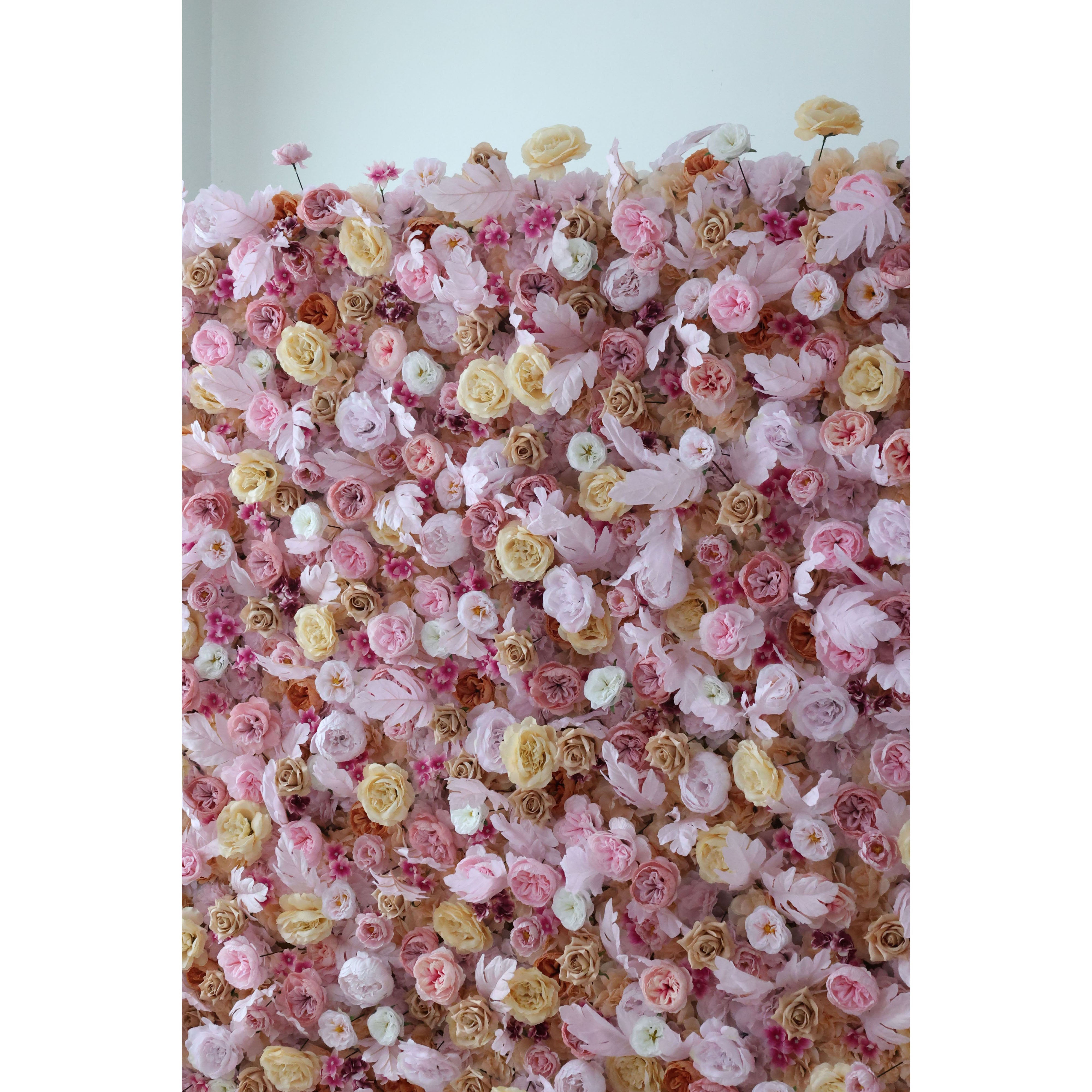 Elegant Valar Flowers Fabric Flower Wall backdrop for weddings and events0