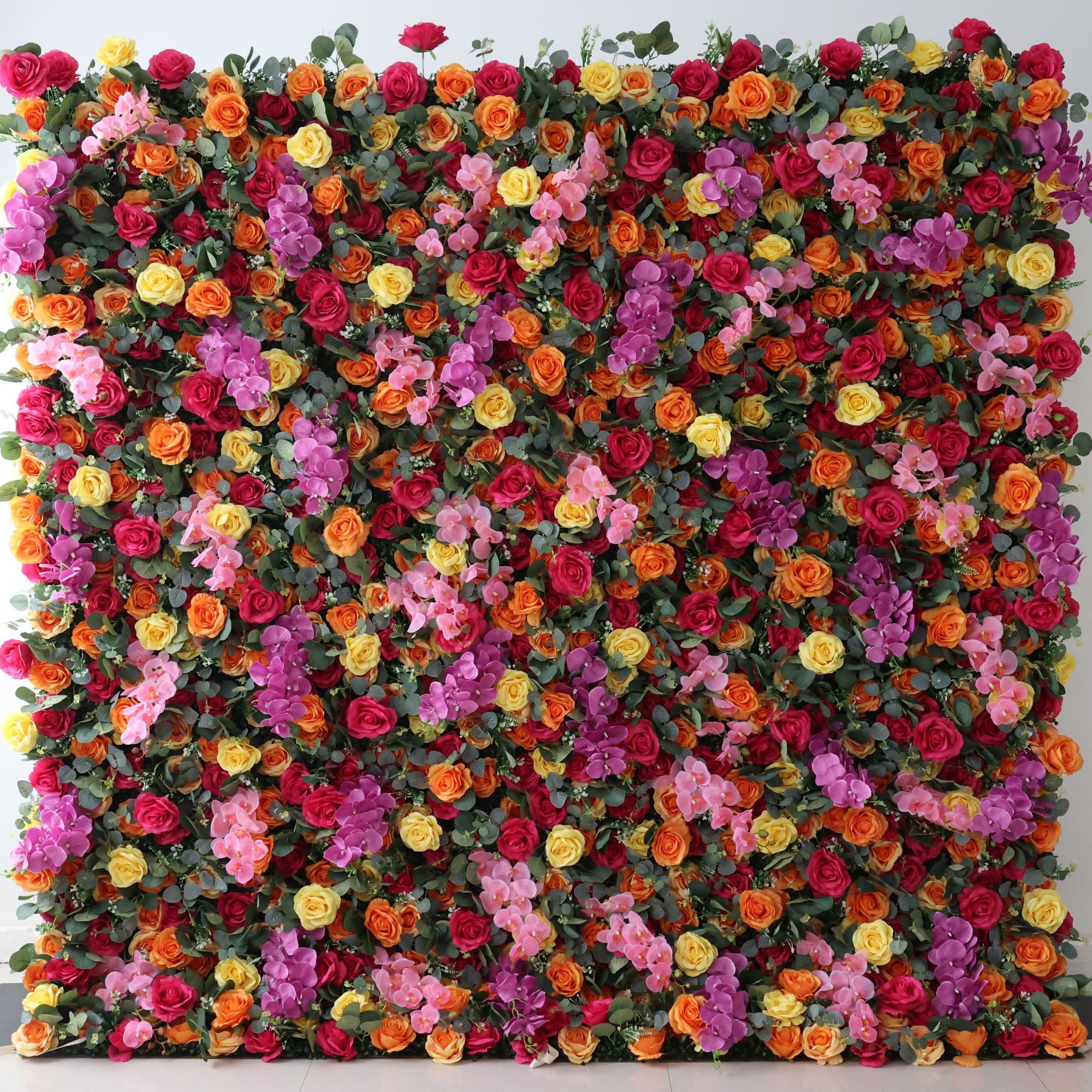 Fleurs Valar retrousser tissu fleur artificielle mur toile de fond de mariage, décor de fête florale, photographie d'événement-VF-308 