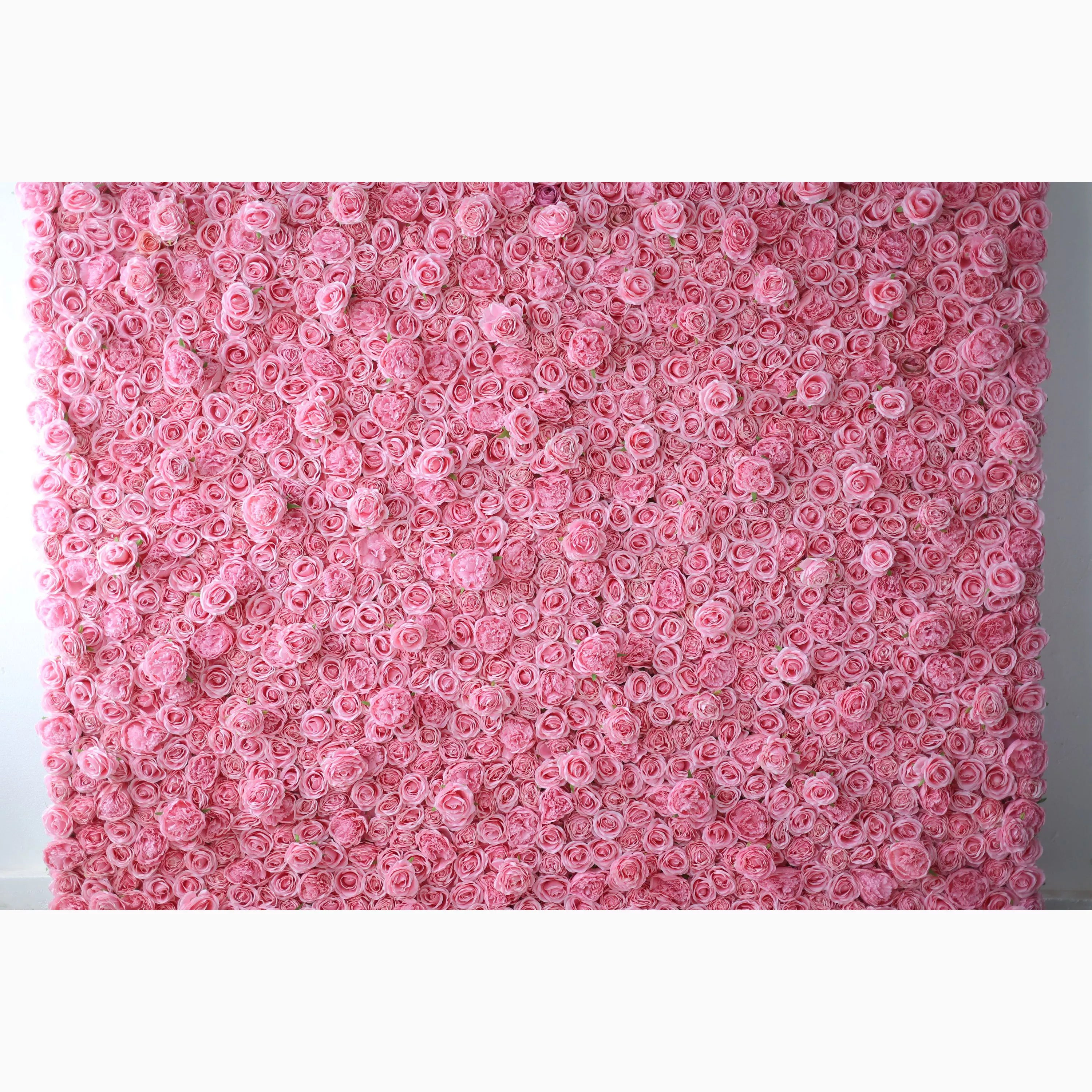 Valar Flowers Roll Up Fabric Artificial Elegant Pink Floral Wall: The Quintessential Spa Decor for Tranquil Ambience-VF-217