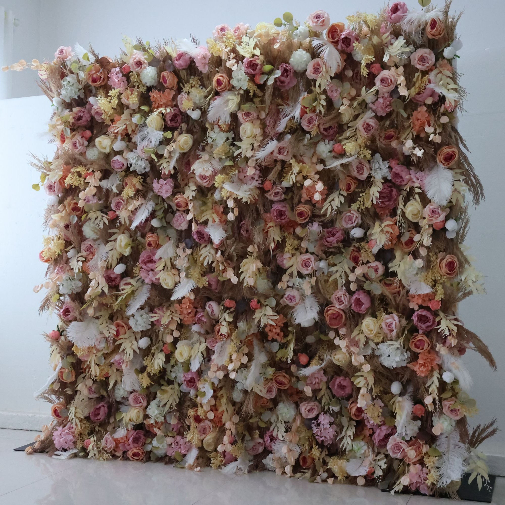 Valar Flowers fabric artificial flower wall for wedding backdrop, floral party decor, and event photography, model VF-3270