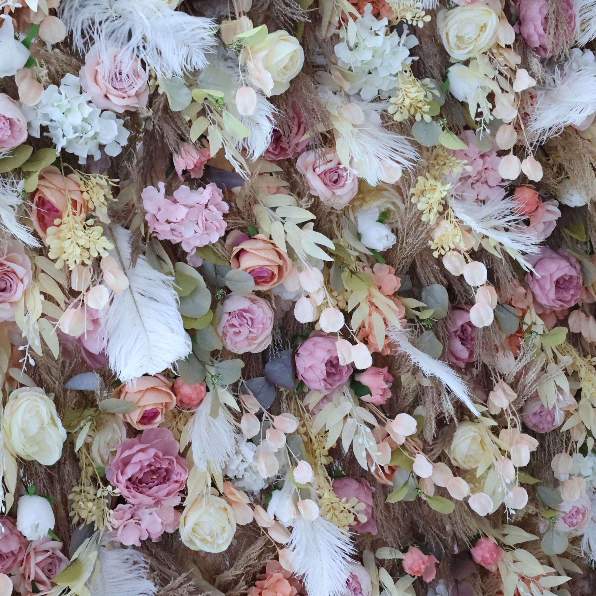 Valar Flowers fabric artificial flower wall for wedding backdrop, floral party decor, and event photography, model VF-3274