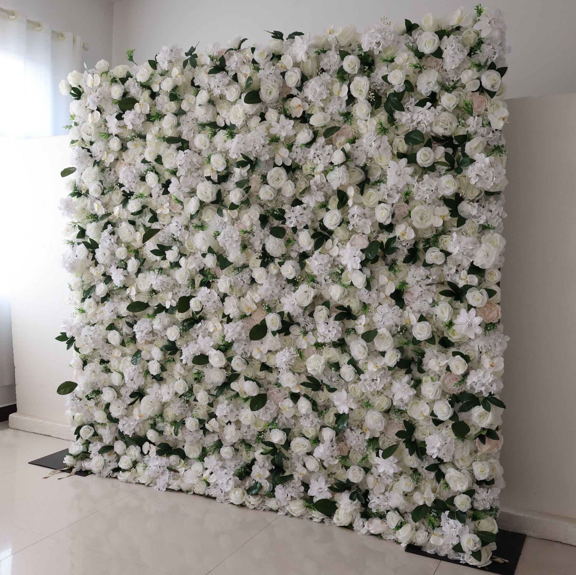 Valar Flowers Roll Up Fabric Artificial Flower Wall Wedding Backdrop, Floral Party Decor, Event Photography-VF-309