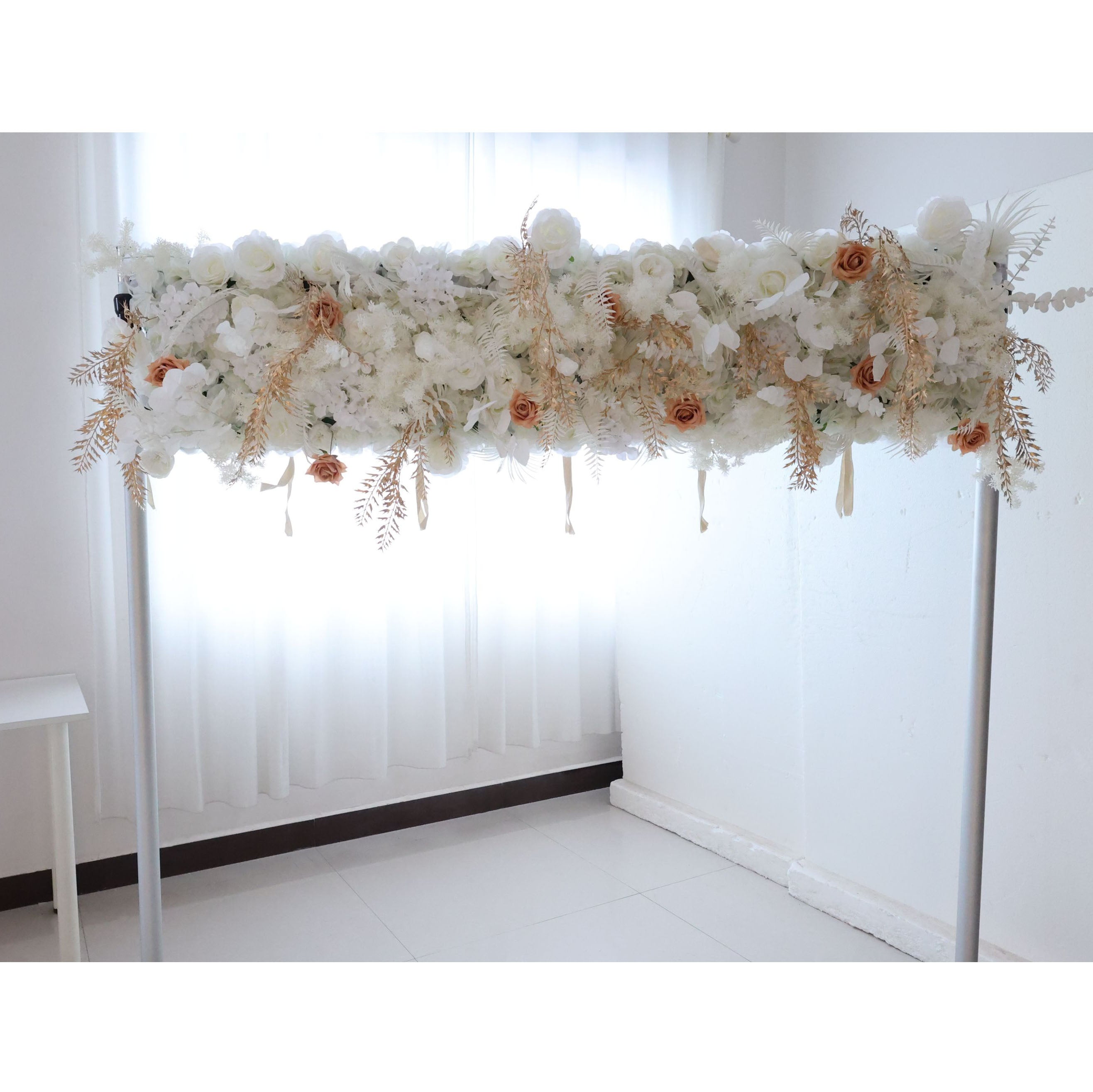 Valar Flowers Roll Up Fabric Artificial Flower Wall Wedding Backdrop, Floral Party Decor, Event Photography-VF-313