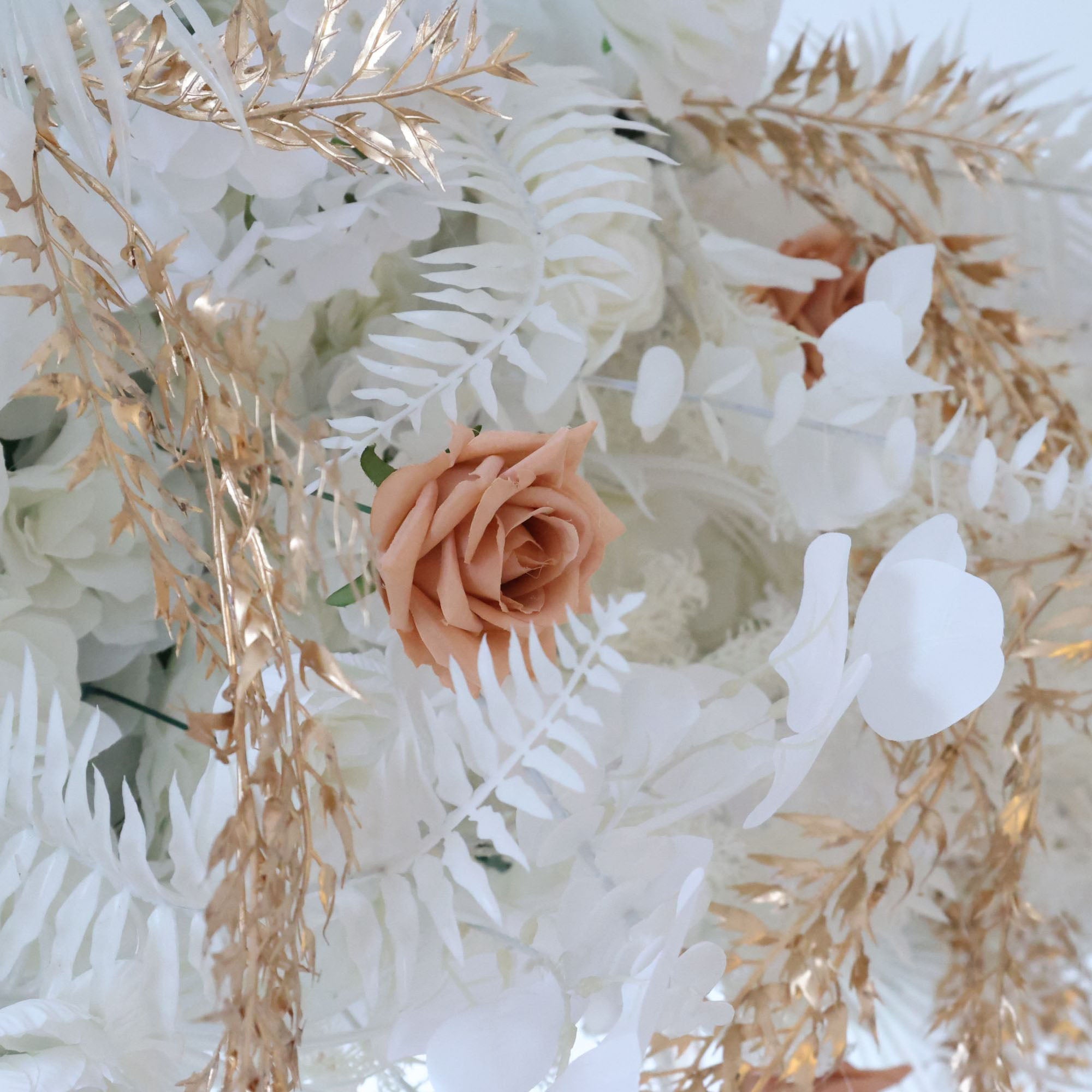 Fleurs Valar retrousser tissu fleur artificielle mur toile de fond de mariage, décor de fête florale, photographie d'événement-VF-313 