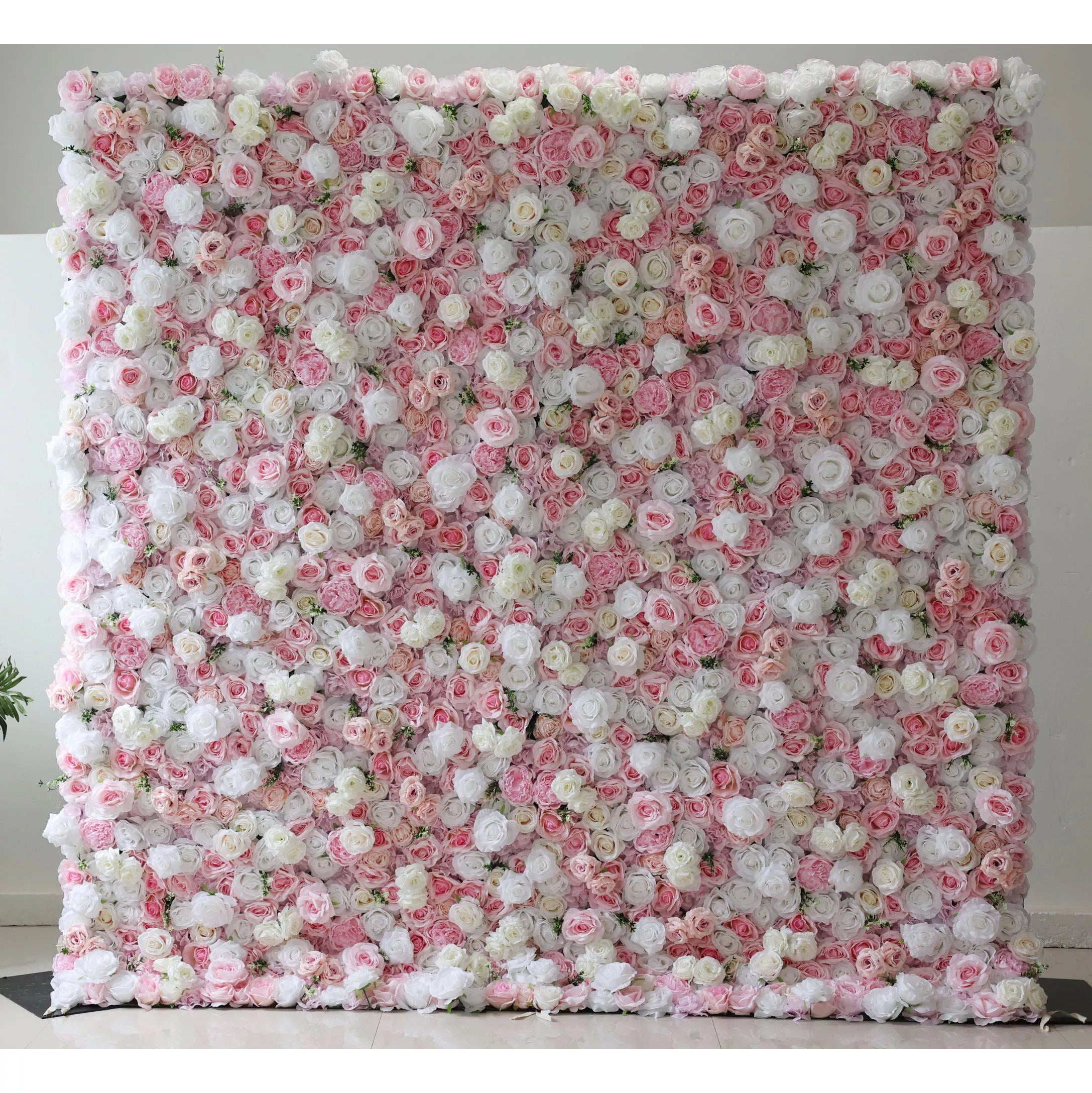 ValarFlowers Toile de fond murale florale artificielle : ballet rose blush – Une douce valse de roses pastel - VF-253