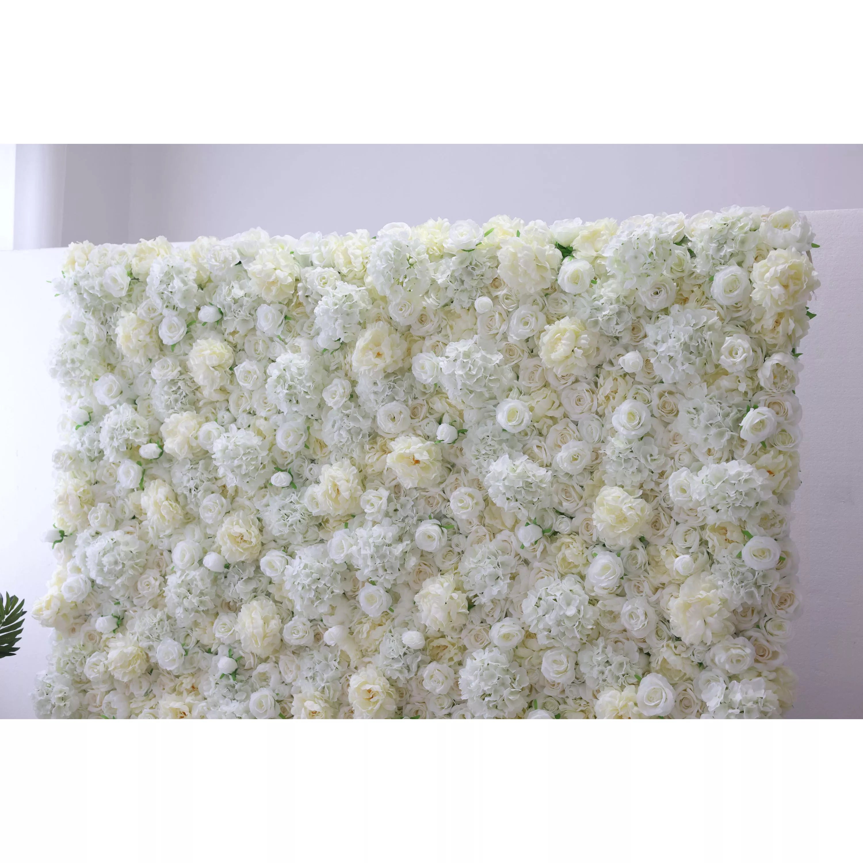 Valar – mur de fleurs blanches artificielles en tissu enroulé, toile de fond pour mariage, décor de fête florale, photographie d'événements