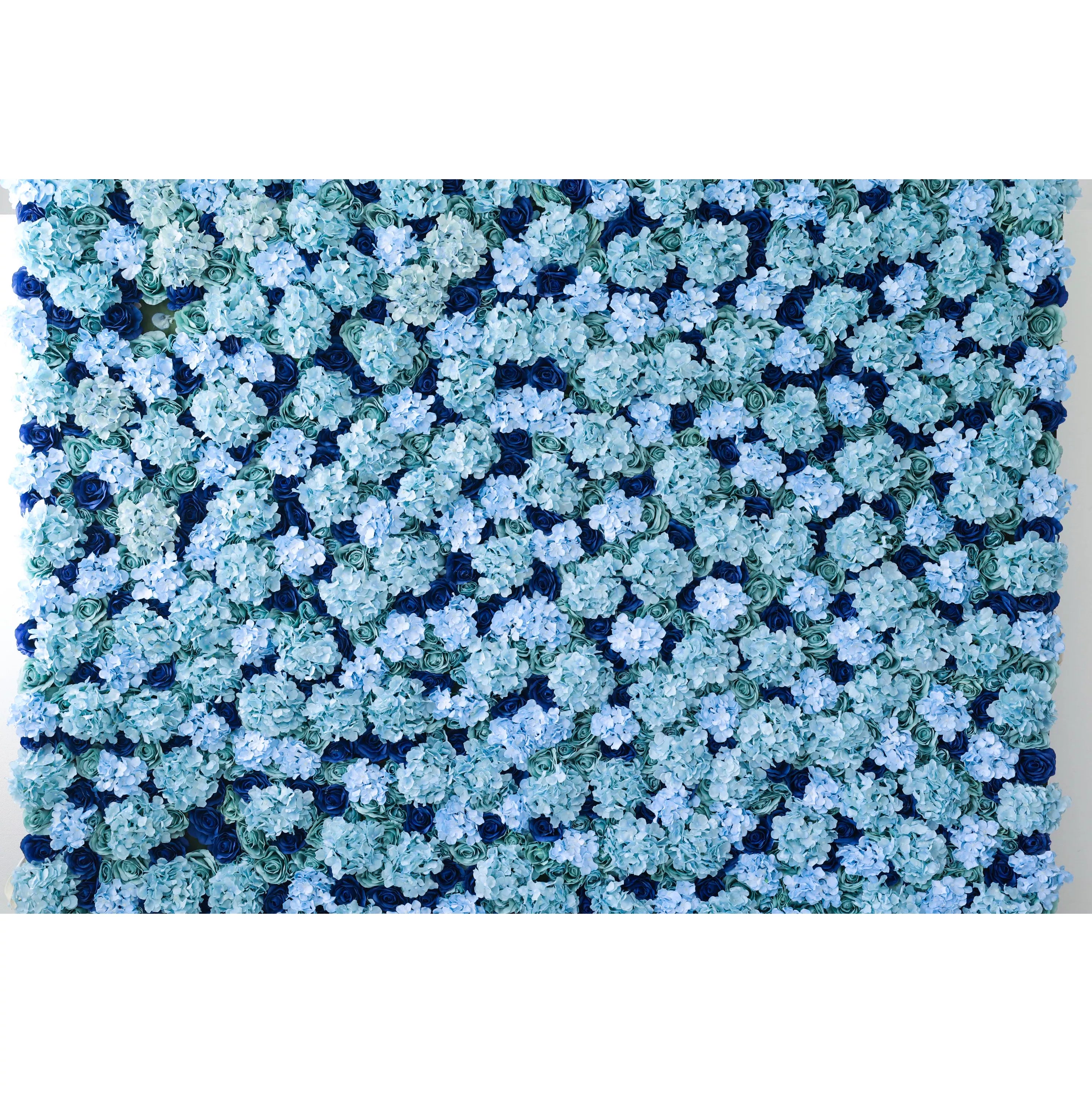 Valar Flowers Presents: Azure Blossom – A Captivating Array of Turquoise and Deep Blue Florals – The Perfect Wall for Oceanic Themes, Nautical Events & Tranquil Interior Spaces-VF-223