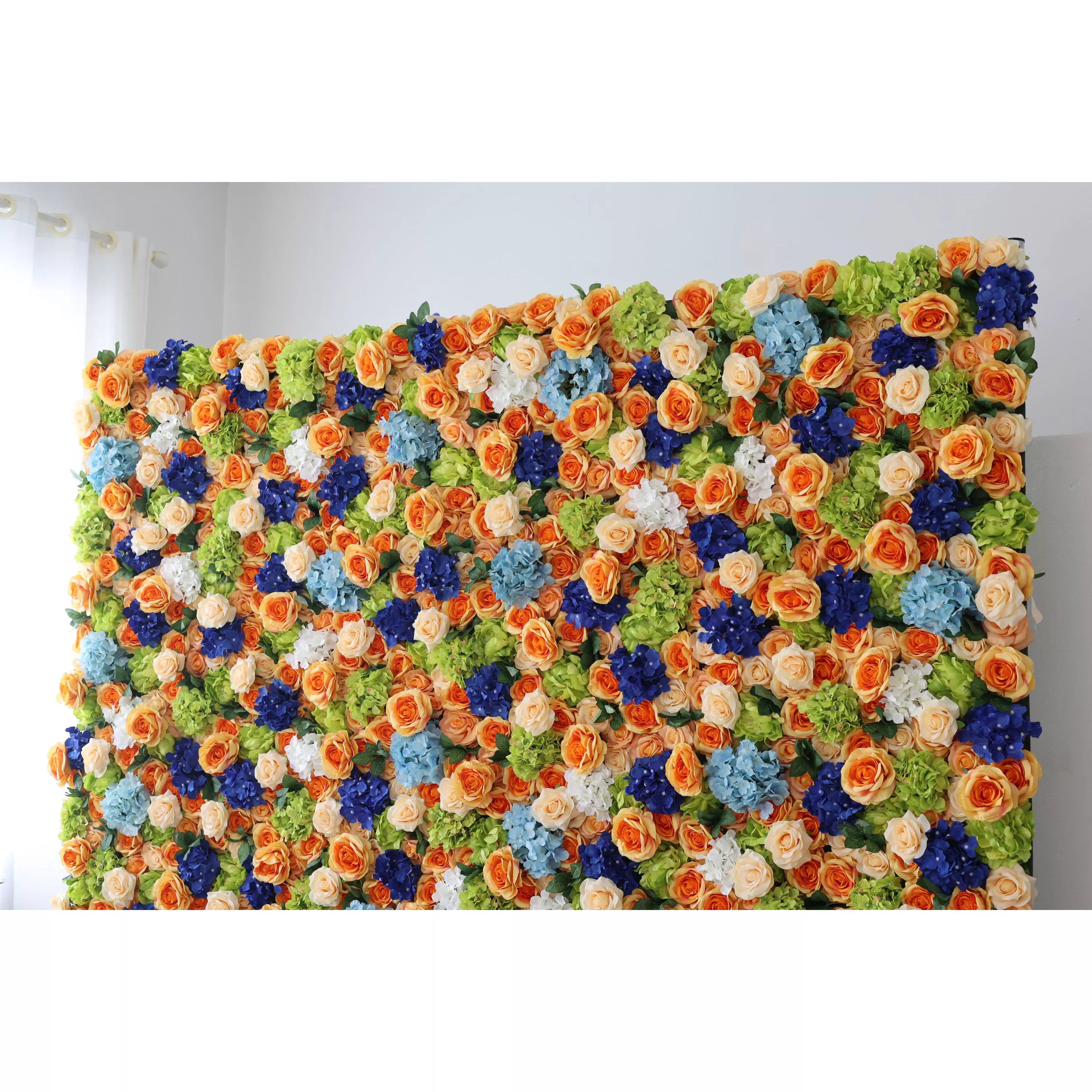Valar Flowers Roll Up Artificial Flower Wall Backdrop: Vibrant Medley - From Colorful Celebrations to Calming Retreats-VF-229