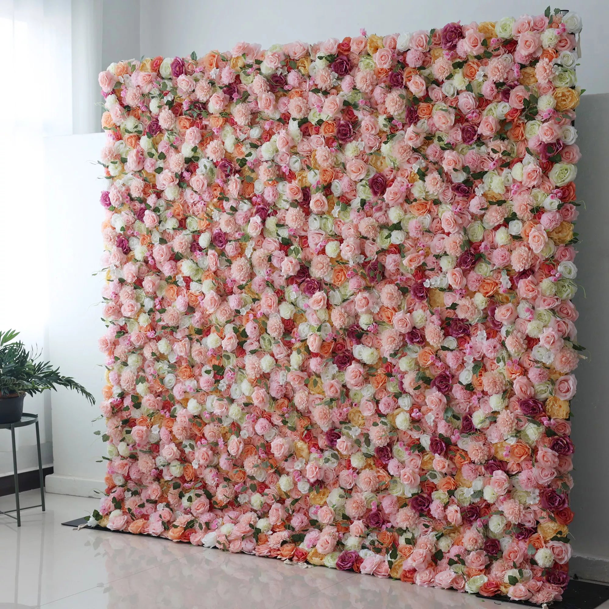 Valar Flowers Roll Up Backdrop: Delve into pastel perfection with our radiant rose symphony. Perfect for events or spa retreats, this blend of whimsical roses adds elegance and charm, elevating any setting. Experience beauty with Valar's floral haven.