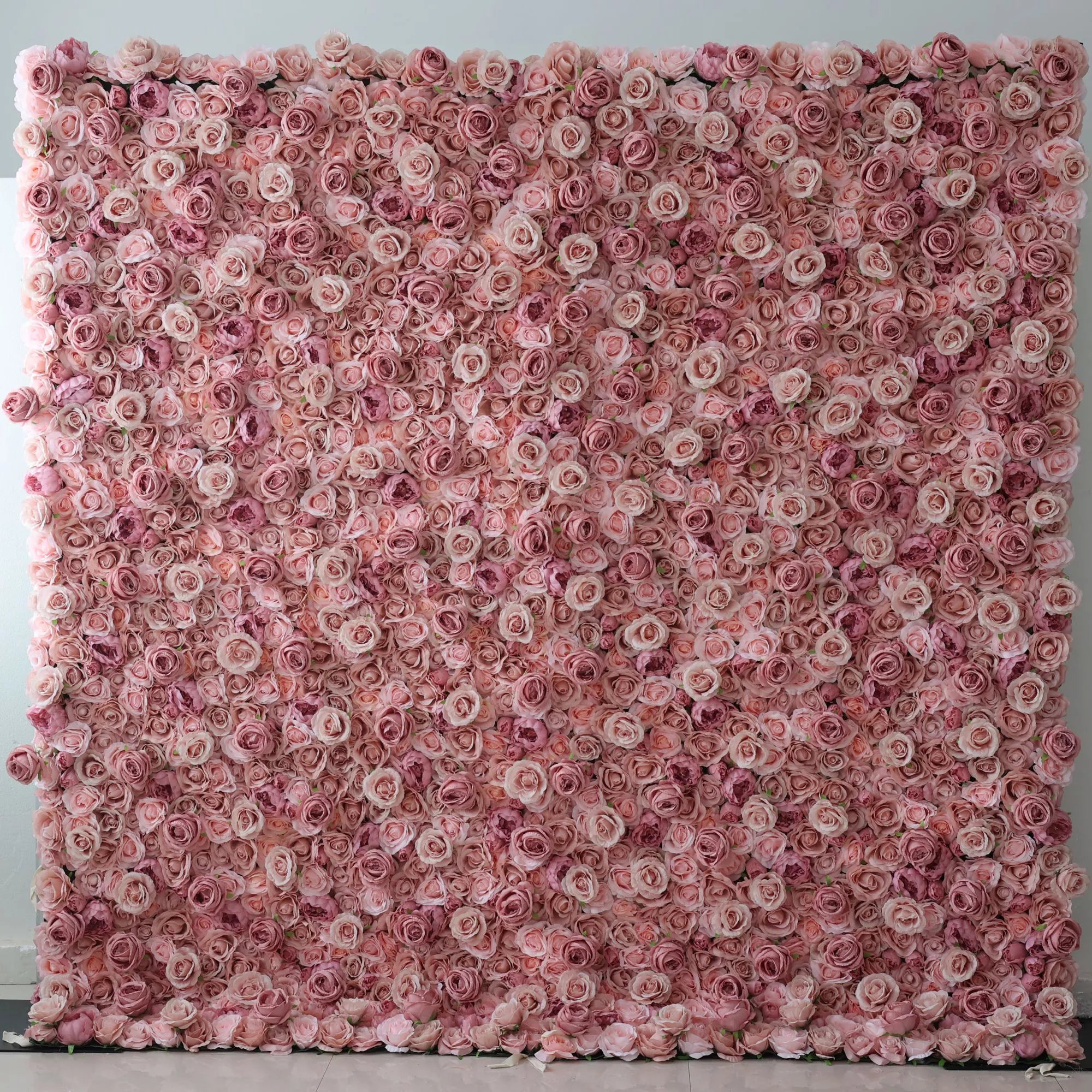Valar Flower Unveils: Rosé Reverie – An Enchanting Mélange of Dusky Pink & Delicate Cream Fabric Roses – Ideal Floral Mural for Sophisticated Soirees, Bridal Showers & Luxe Home Accents-VF-221