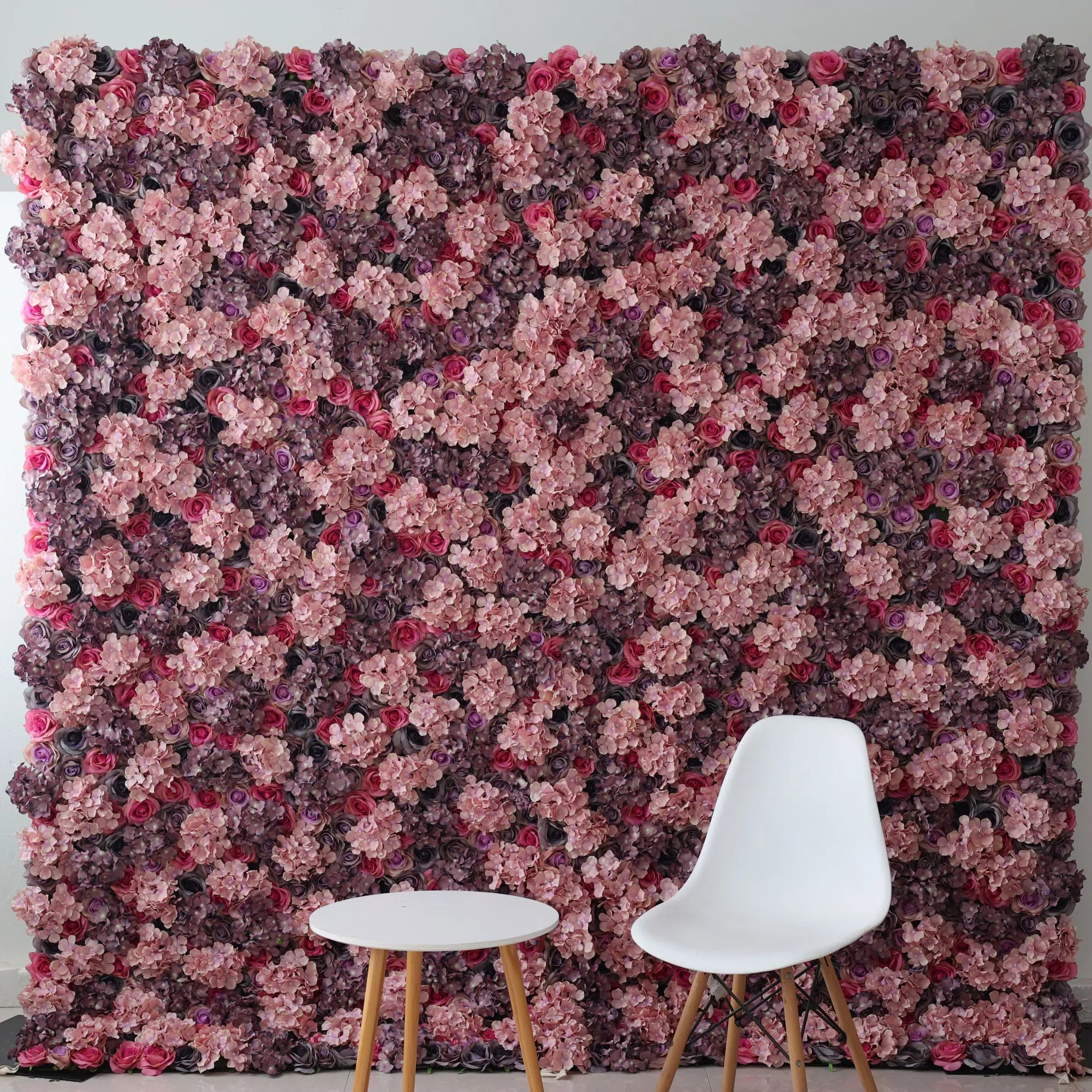 Valar Flowers Roll Up Artificial Flower Wall Backdrop: Rose Blush Ensemble - From Romantic Events to Tranquil Corners.