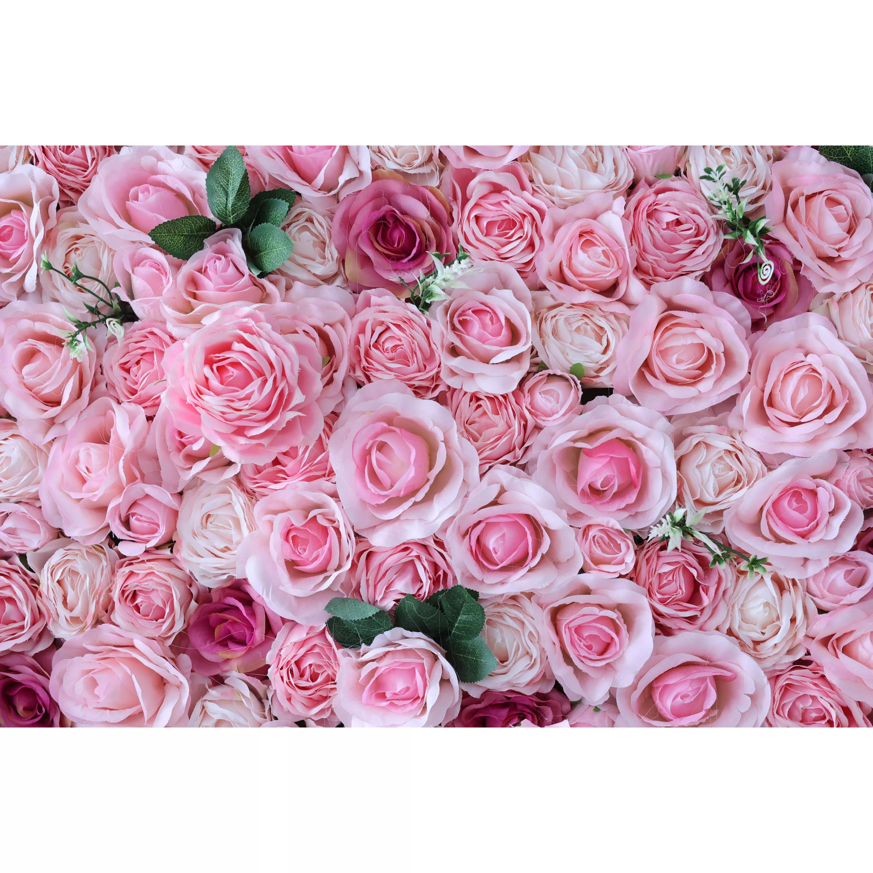 Valar Flowers Roll Up Toile de fond murale de fleurs artificielles : fleurs rougissantes – Un panorama luxuriant de passion rose pure-VF-234