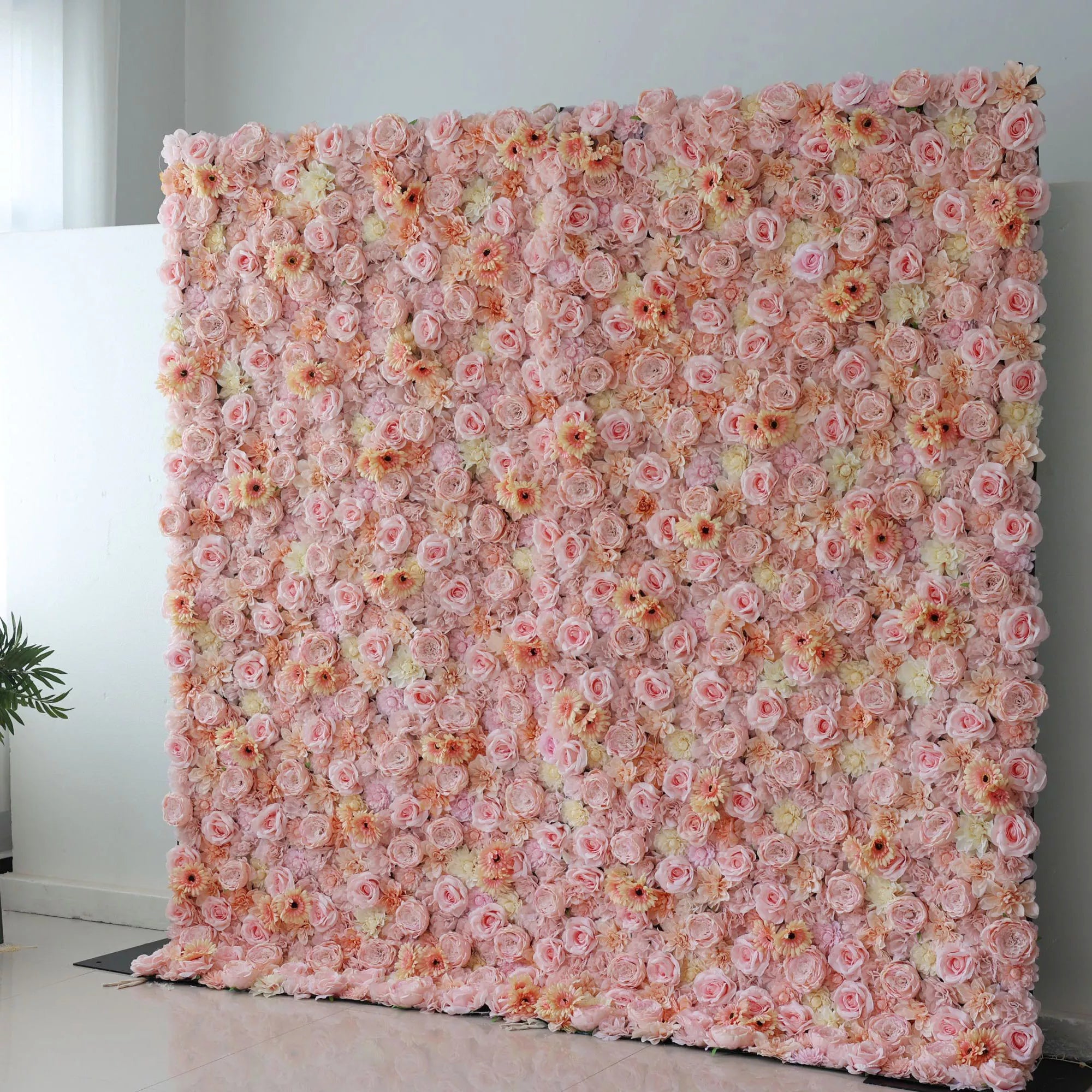 Valar Flowers Roll Up Artificial Flower Wall Backdrop: Pastel Perfection - A Whimsical Wonderland of Soft Hues and Gentle Beauty-VF-238
