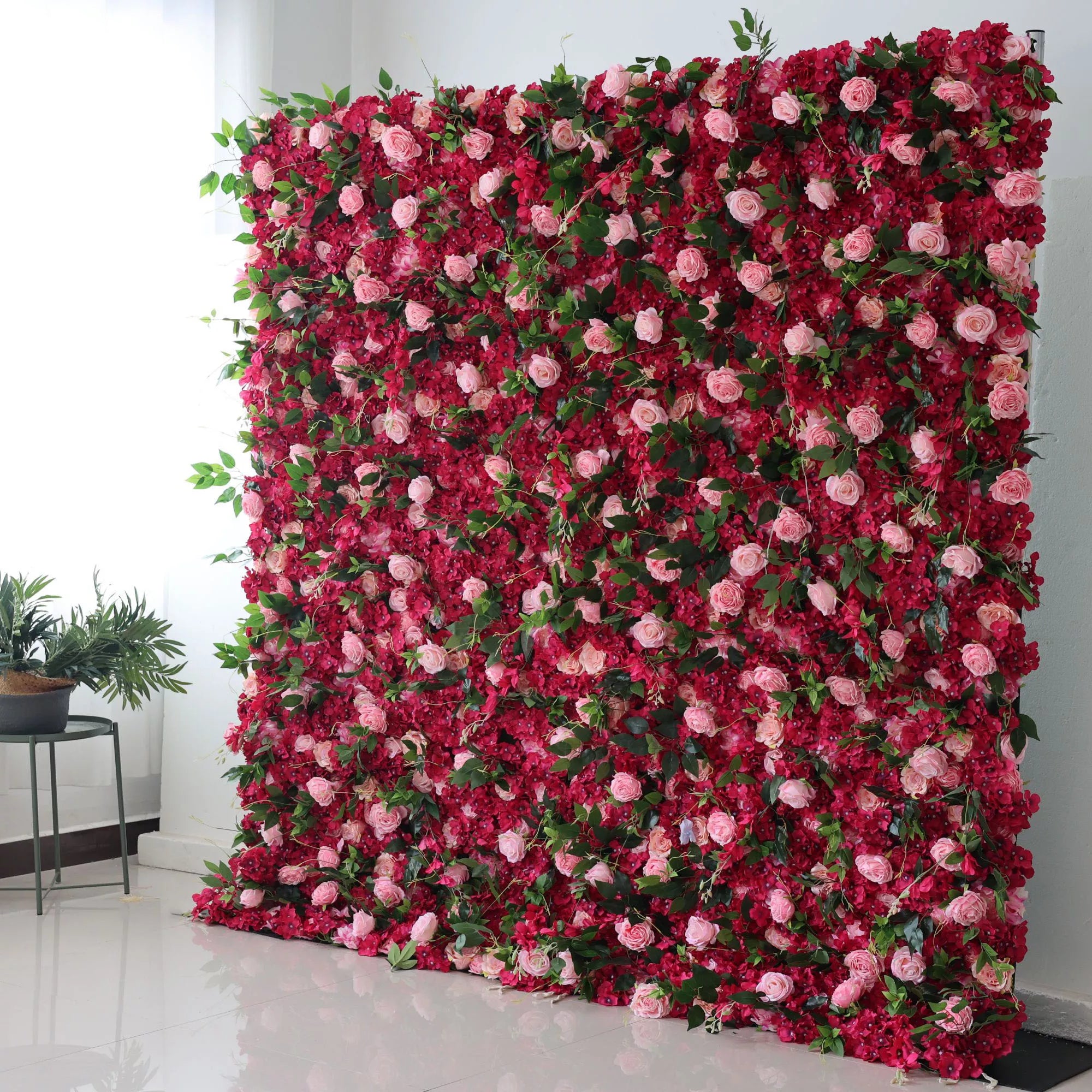 Valar Flowers Ruby Artificial Flower Wall for Elegant Event Backdrop1