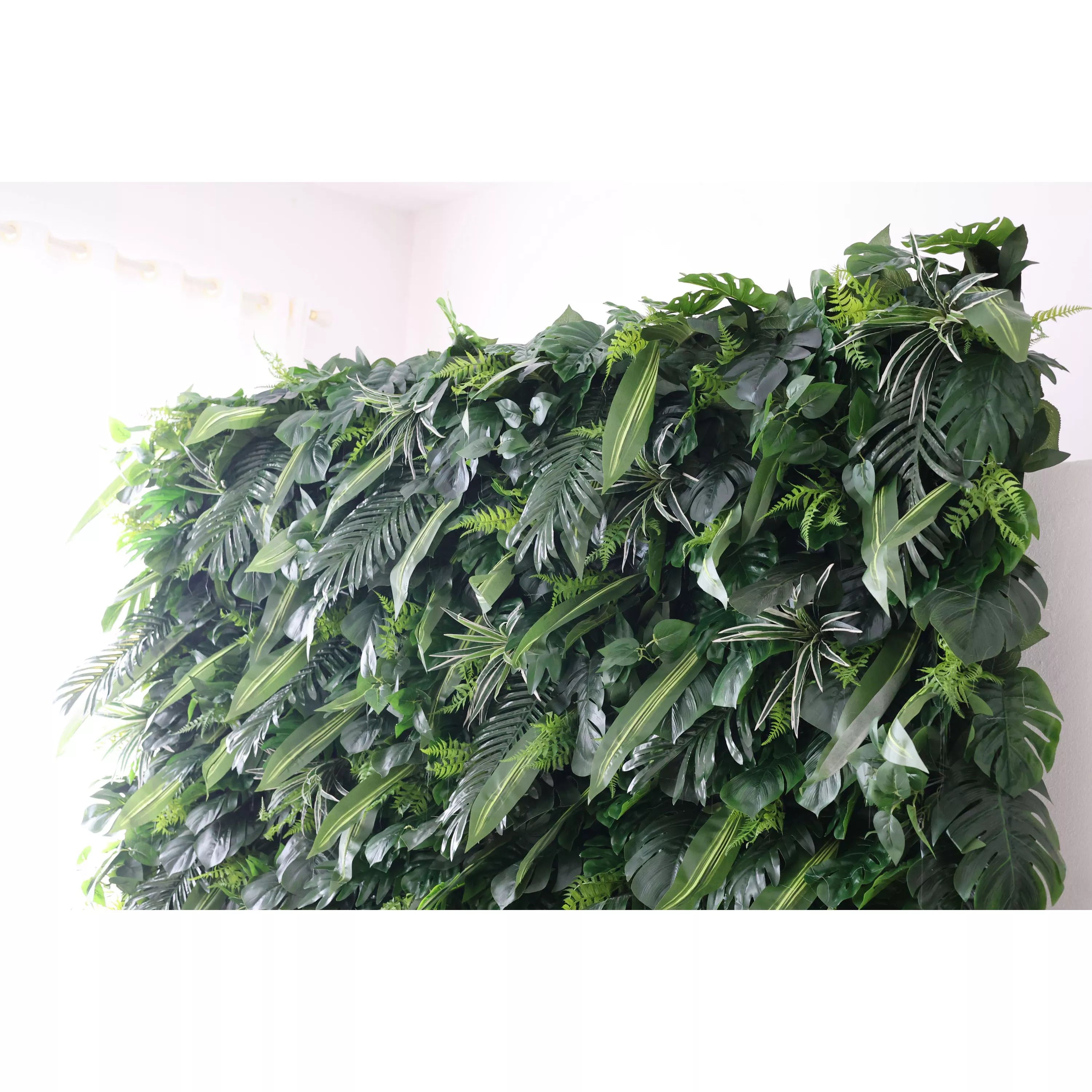 Valar Flower Roll Up Artificial Plant Wall Toile de fond : Forêt tropicale verdoyante – Verdure immersive pour tout événement-VF-240