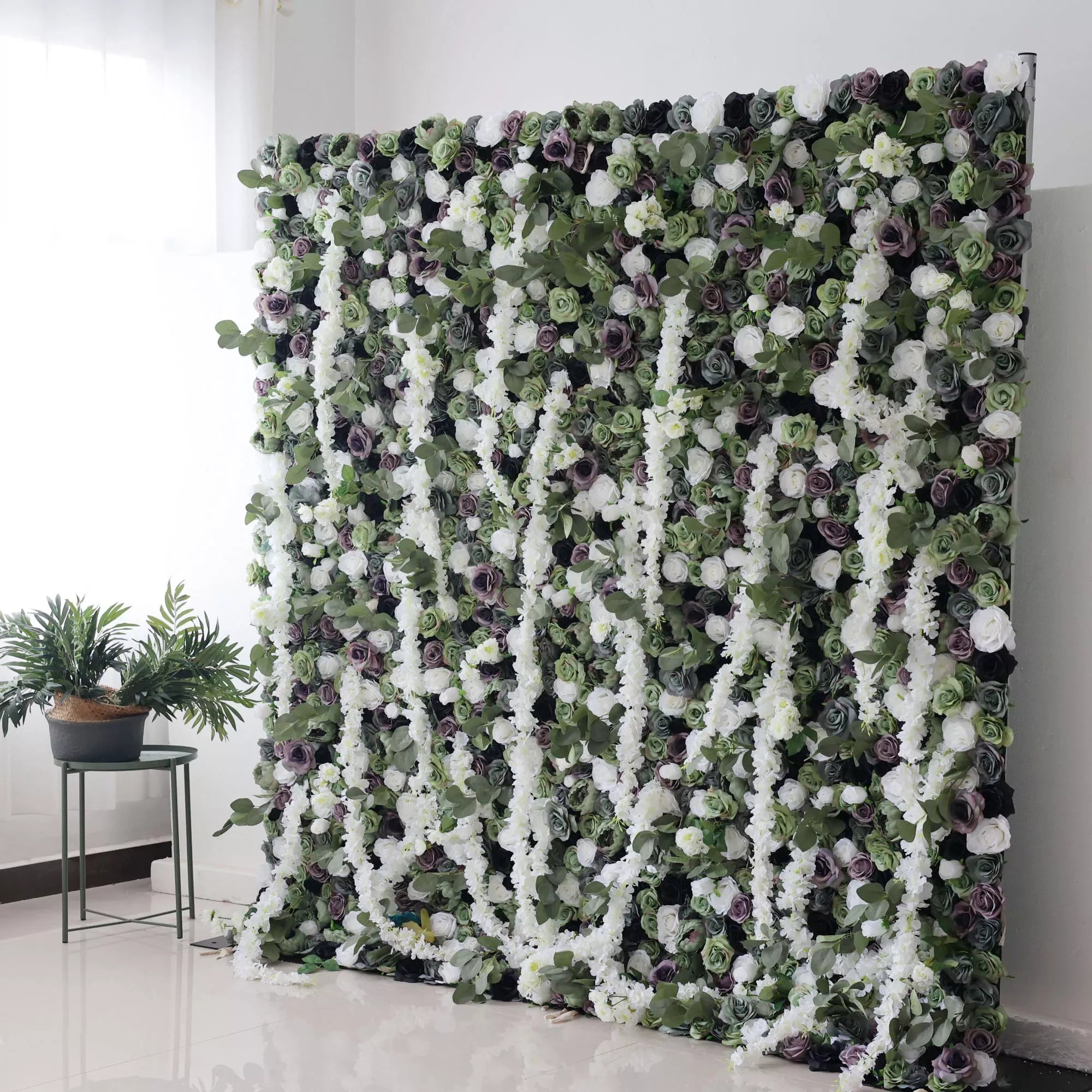 Valar Flowers Cascade Artificial Floral Wall Backdrop Enchanted Woodland Symphony of Grace and Elegance VF-2411