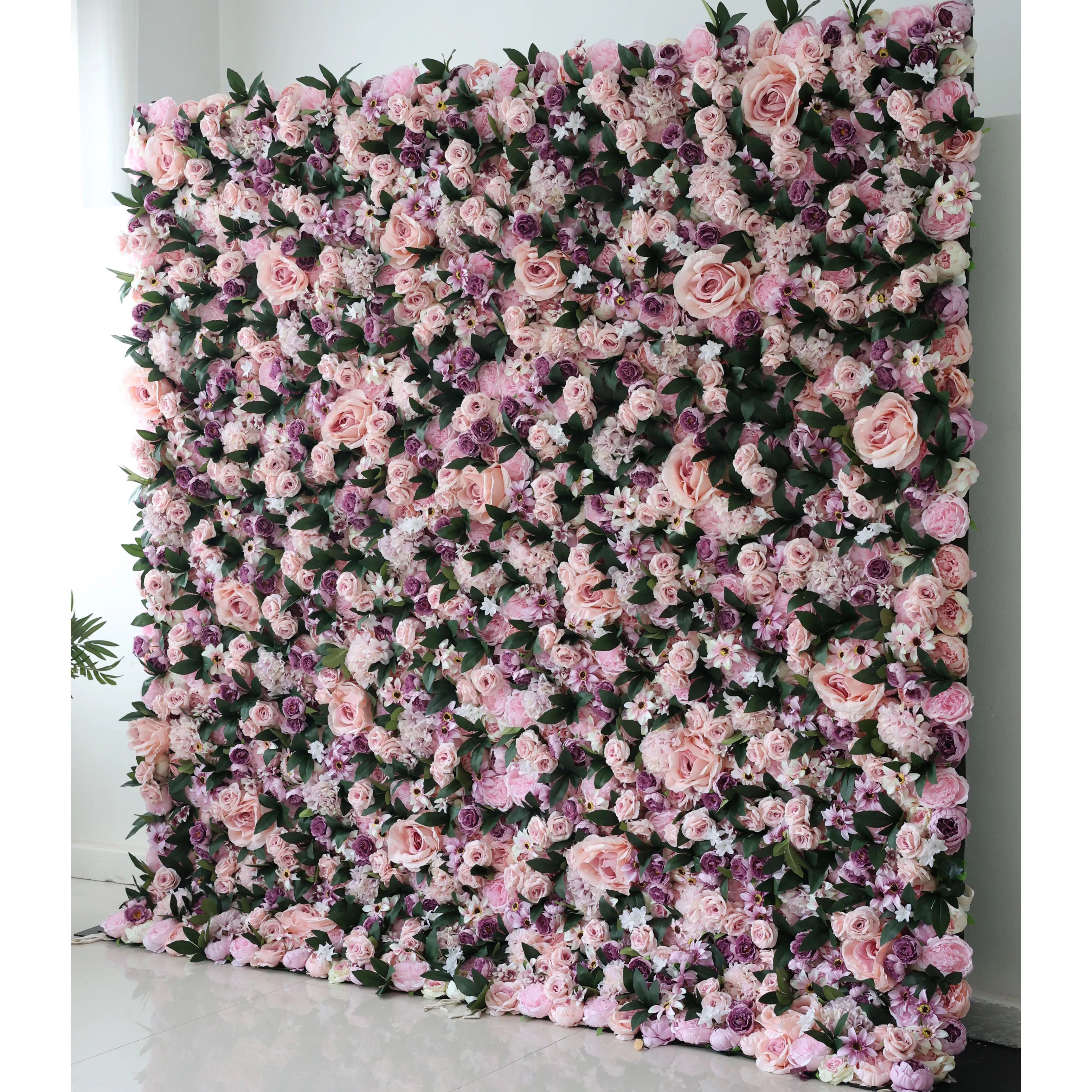 Valar Flowers Roll Up Fabric Artificial Flower Wall Wedding Backdrop, Floral Party Decor, Event Photography-VF-028-2