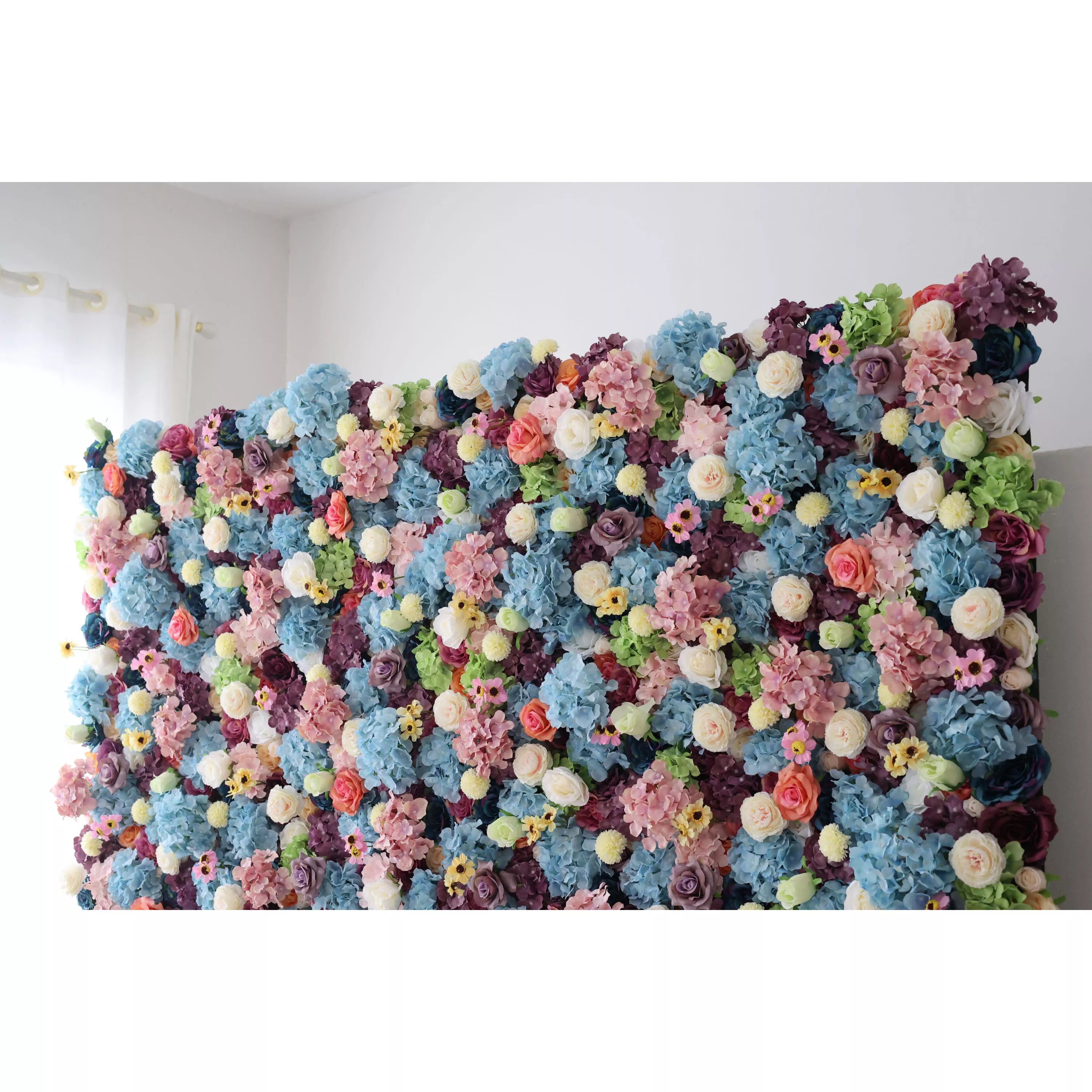 ValarFlowers Artificial Floral Wall Backdrop: Pastel Dreams - A Mesmeric Mélange of Soft Hues-VF-242