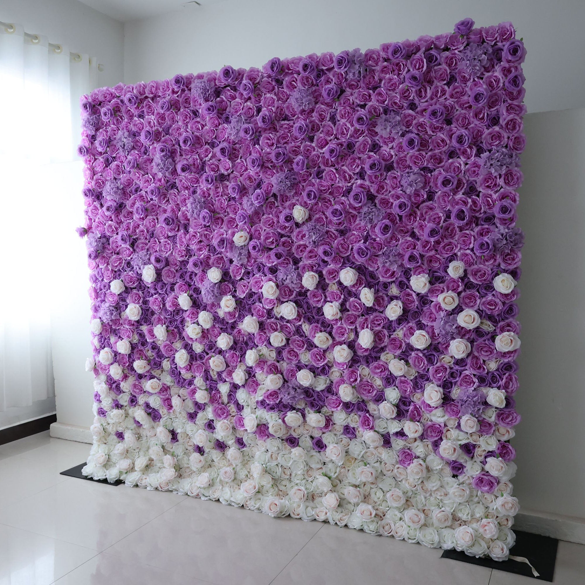 Valar Flowers Roll Up Fabric Artificial Flower Wall Wedding Backdrop, Floral Party Decor, Event Photography-VF-314