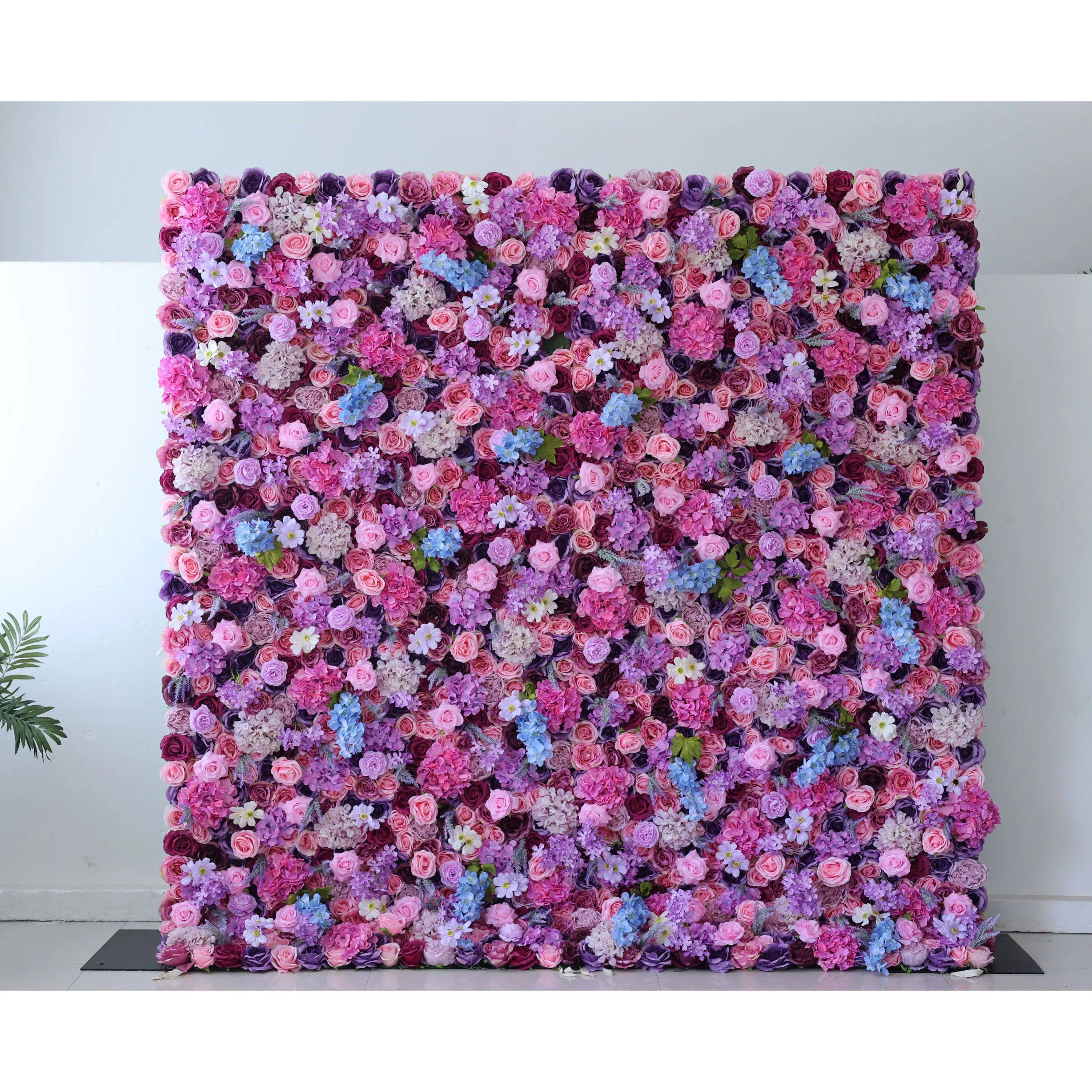 ValarFlowers Artificial Floral Wall Backdrop: Mesmerizing Magenta Medley - Dive into a Dreamy Delight of Purples and Pinks-VF-246