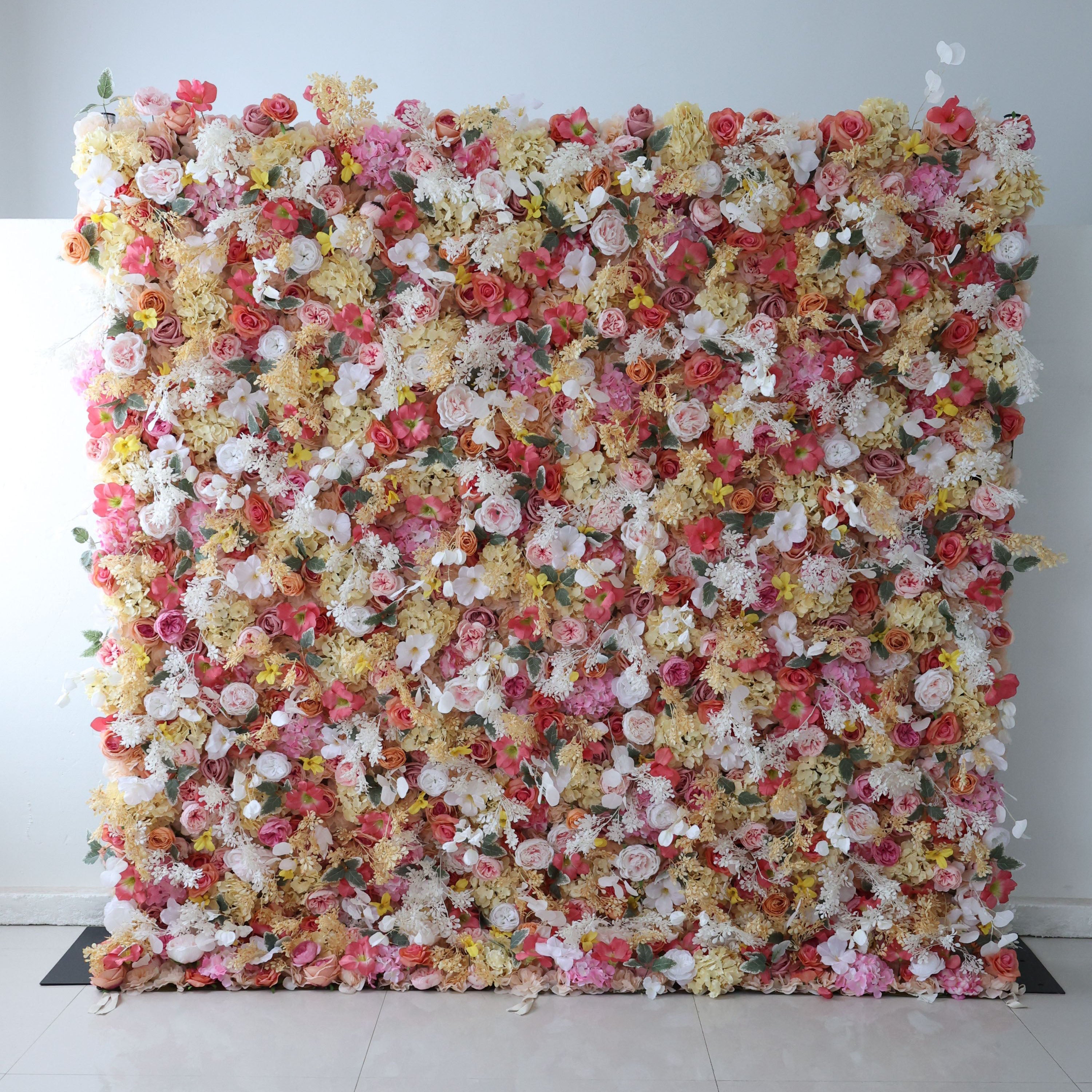 Fleurs Valar enroulables en tissu, mur de fleurs artificielles, toile de fond de mariage, décor de fête florale, photographie d'événement-VF-336 