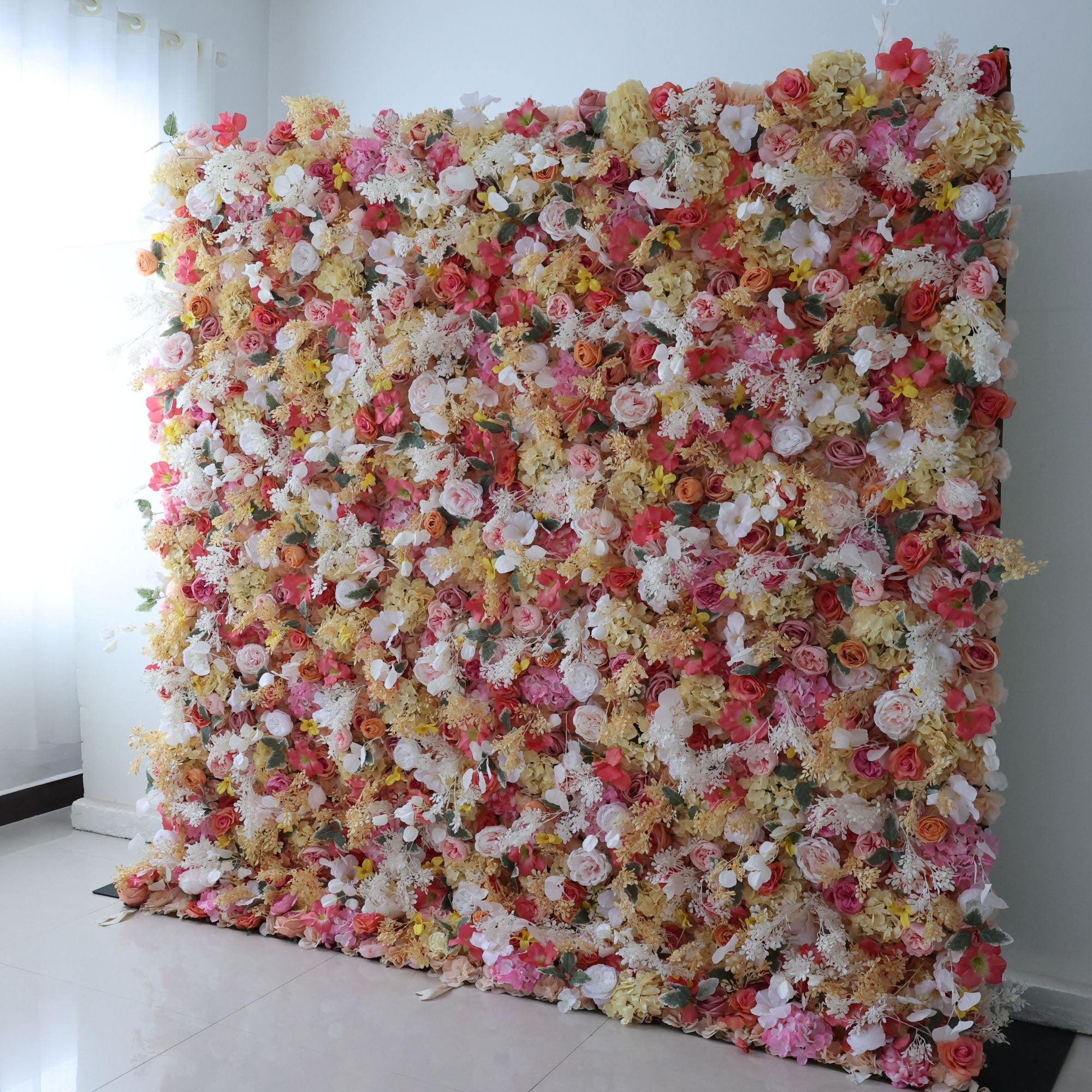Fleurs Valar enroulables en tissu, mur de fleurs artificielles, toile de fond de mariage, décor de fête florale, photographie d'événement-VF-336 