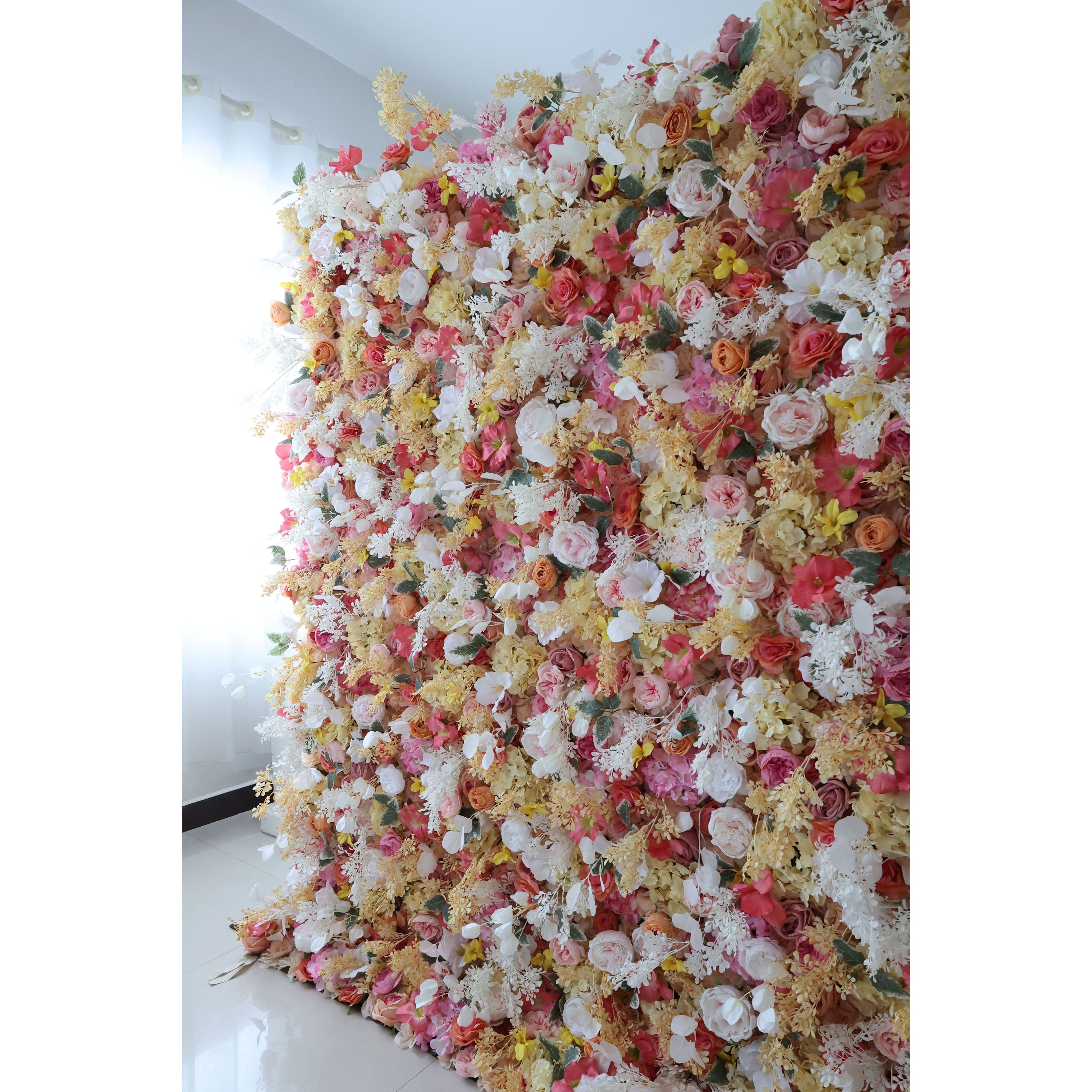 Fleurs Valar enroulables en tissu, mur de fleurs artificielles, toile de fond de mariage, décor de fête florale, photographie d'événement-VF-336 