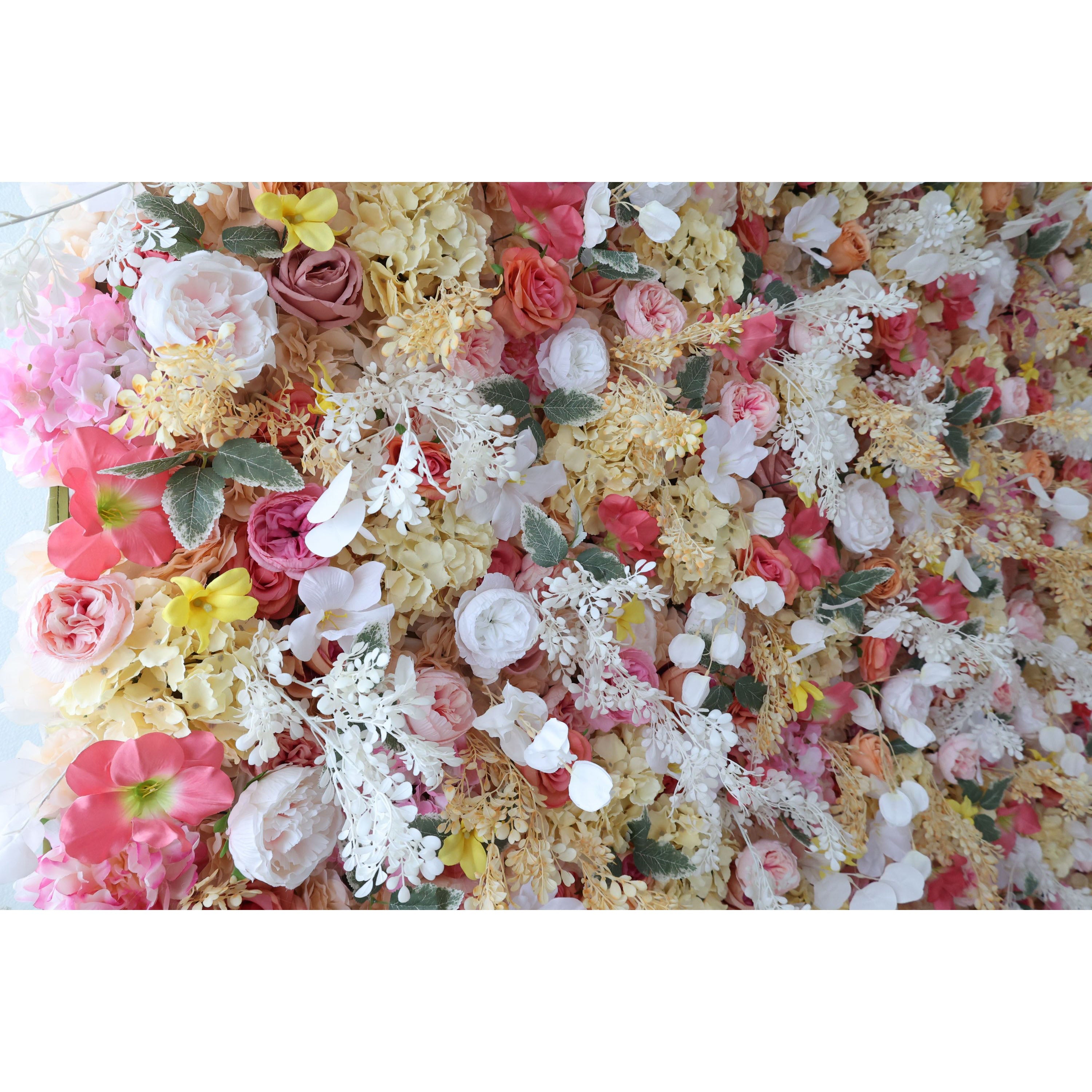 Valar Flowers Roll Up Fabric Artificial Flower Wall Wedding Backdrop, Floral Party Decor, Event Photography-VF-336