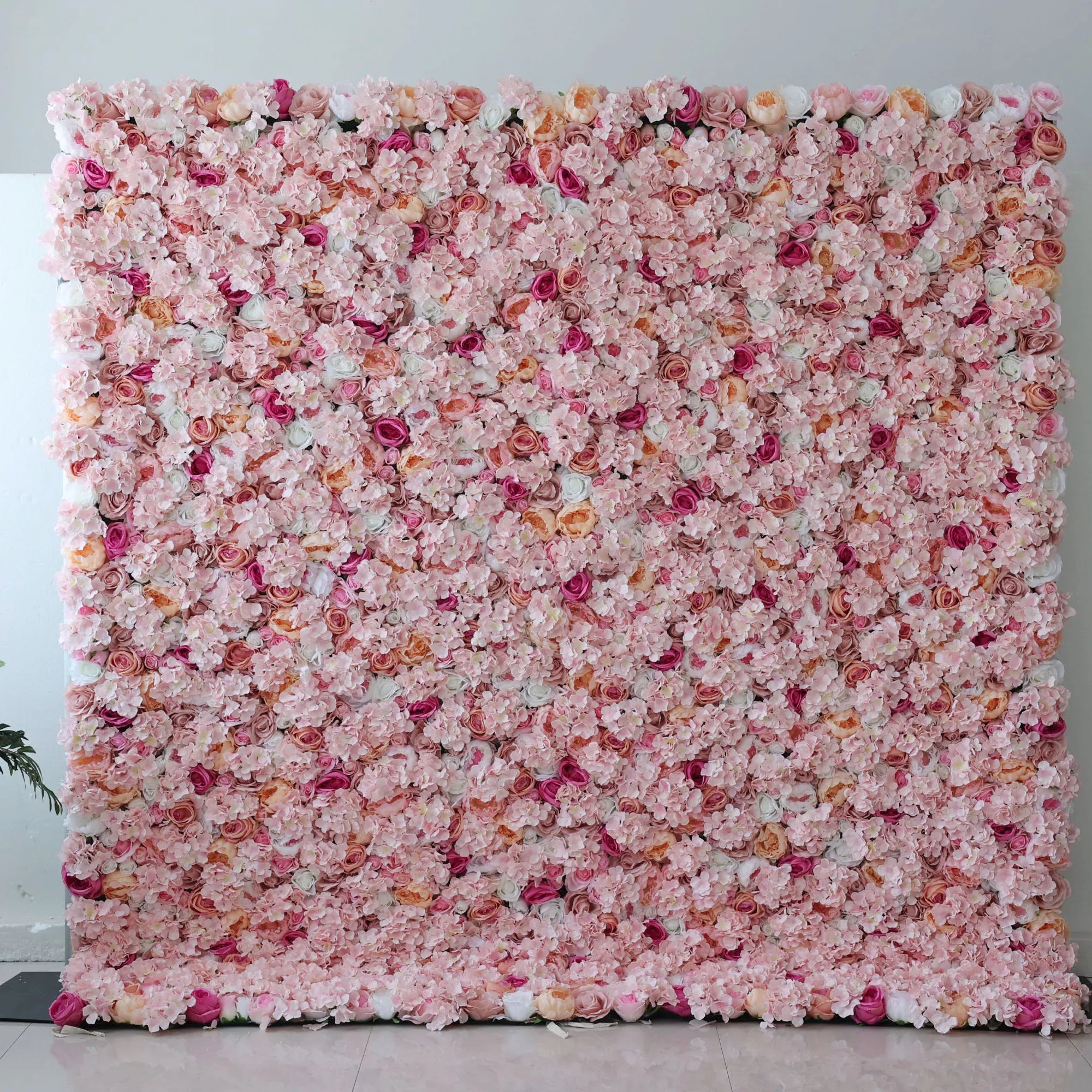 ValarFlowers Artificial Floral Wall Backdrop: Pink Paradise - An Enchanting Sea of Softness-VF-244