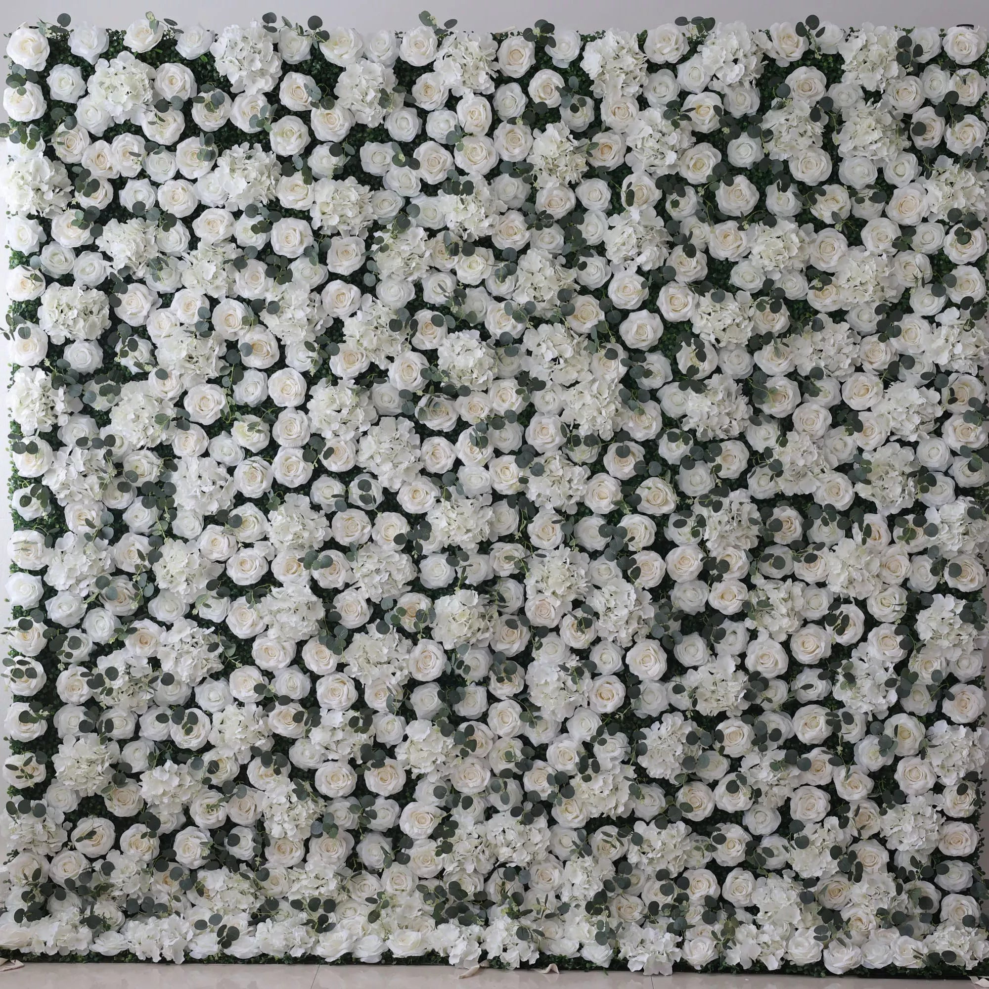 Valar Flowers Roll Up Fabric Artificial Flower Wall Wedding Backdrop, Floral Party Decor, Event Photography-VF-123