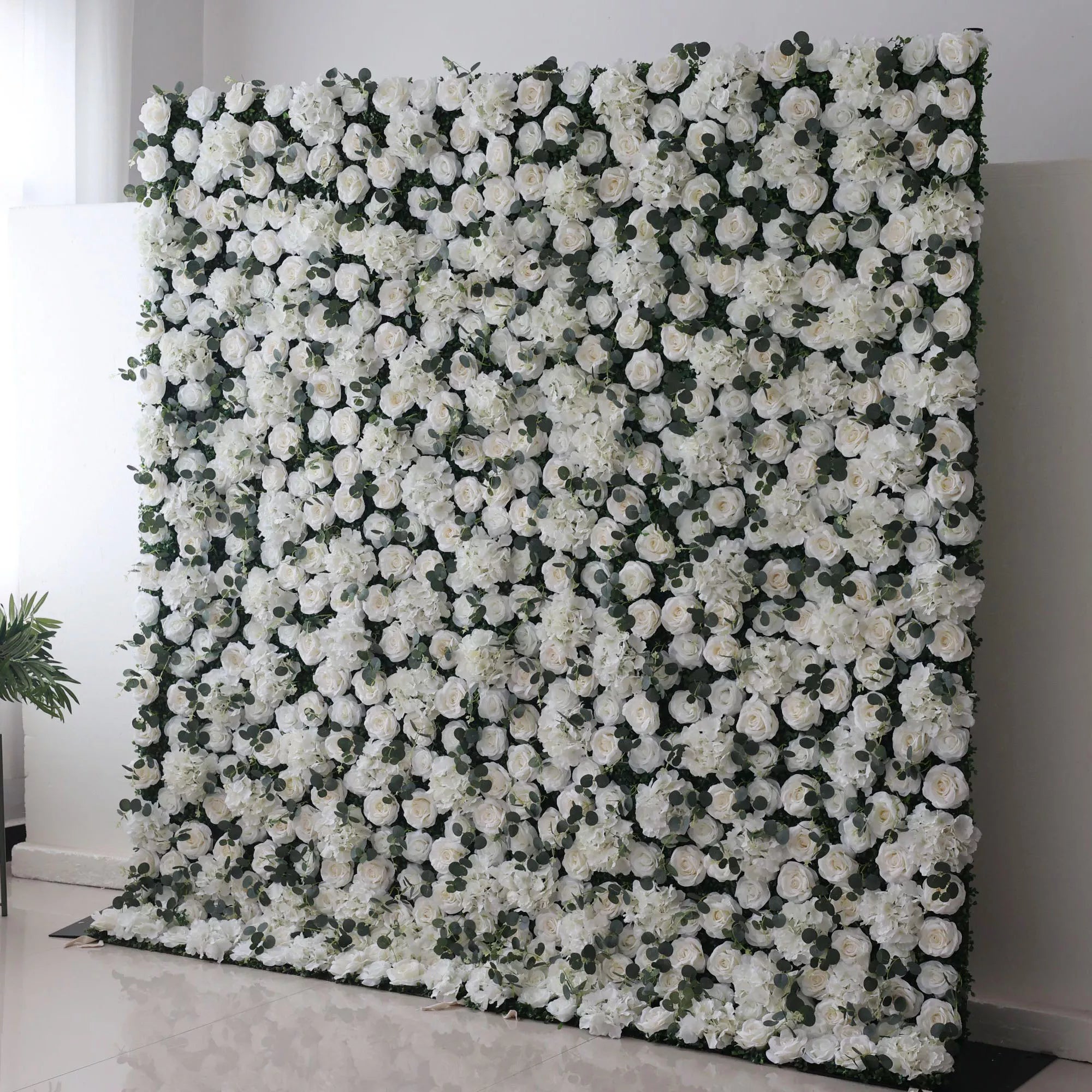 Valar Flowers Roll Up Fabric Artificial Flower Wall Wedding Backdrop, Floral Party Decor, Event Photography-VF-123
