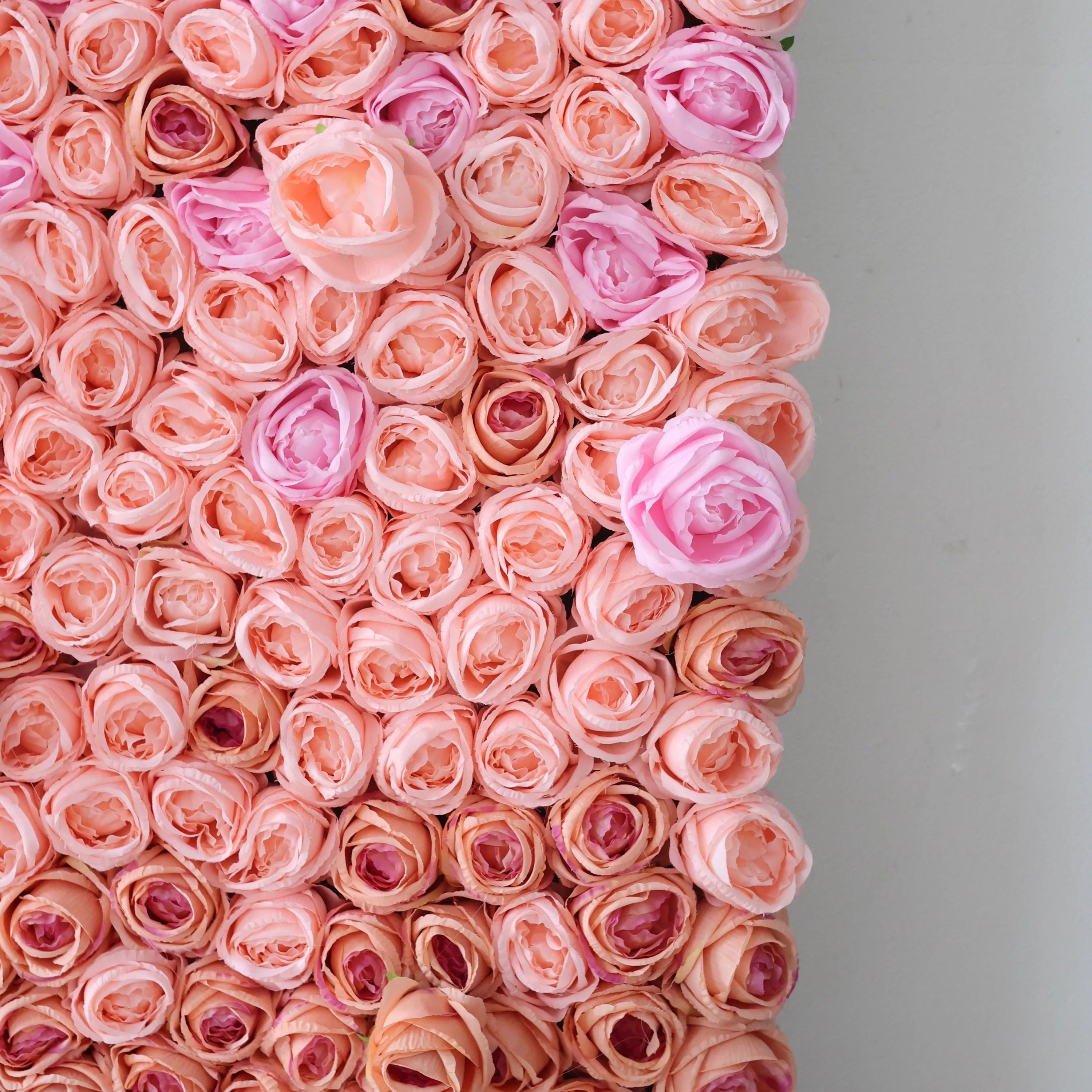 Valar Flowers Roll Up Artificial Flower Wall Backdrop with Radiant Rose Gradient2