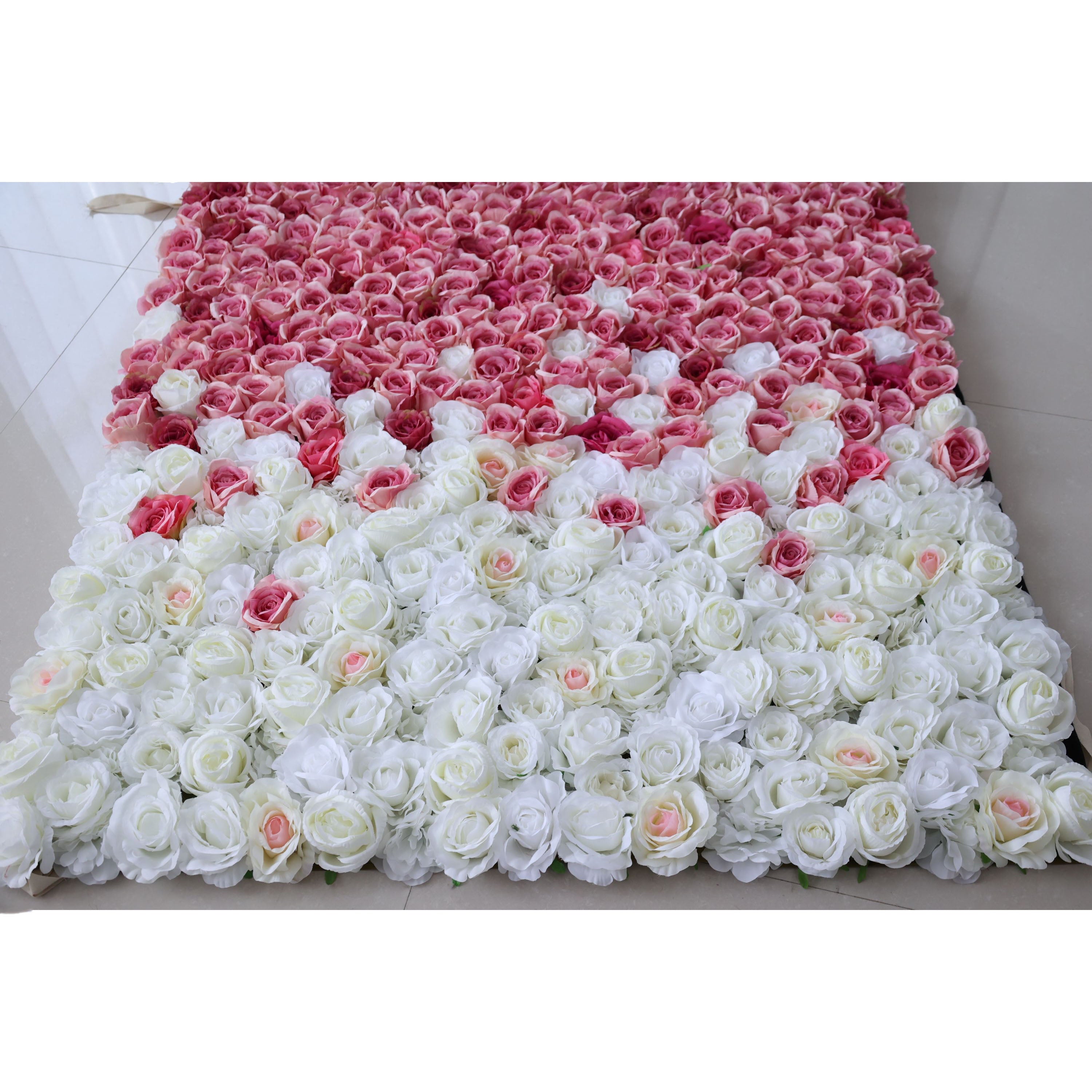 قماش فالار يتدحرج زهور صناعية من الأحمر إلى الأبيض خلفية جدار زهور للزفاف ، ديكور حفلات زهور ، حدث