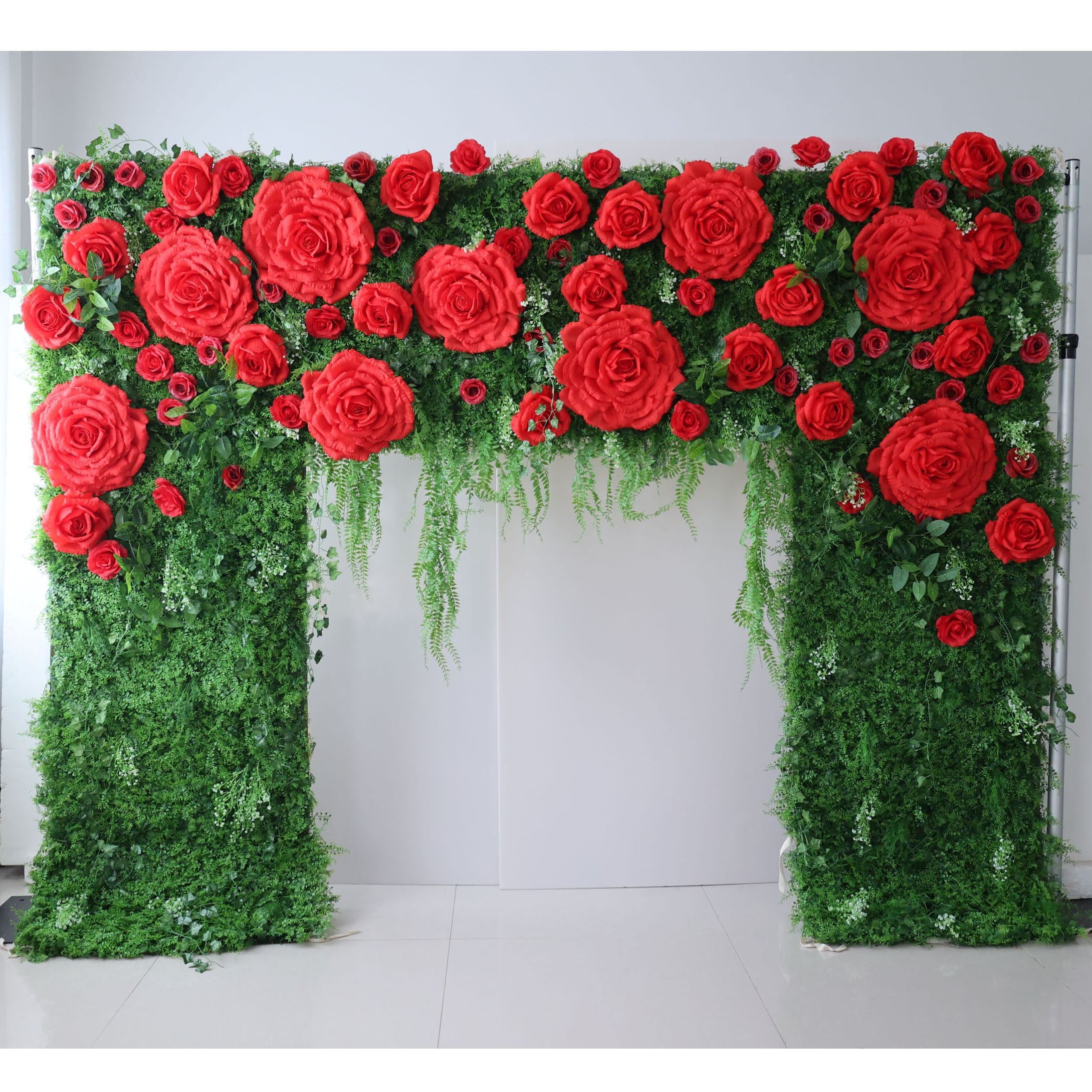 Valar Flowers Roll Up Fabric Artificial Flower Wall Wedding Backdrop, Floral Party Decor, Event Photography-VF-318