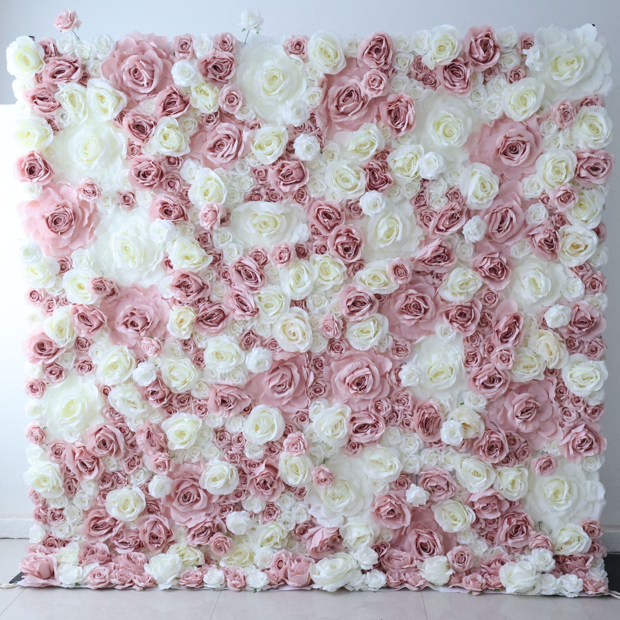 Valar Flowers Roll Up Fabric Artificial Flower Wall Wedding Backdrop, Floral Party Decor, Event Photography-VF-315
