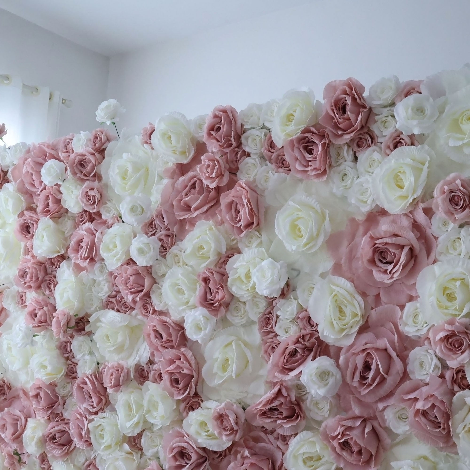 Fleurs Valar retrousser tissu fleur artificielle mur toile de fond de mariage, décor de fête florale, photographie d'événement-VF-315 