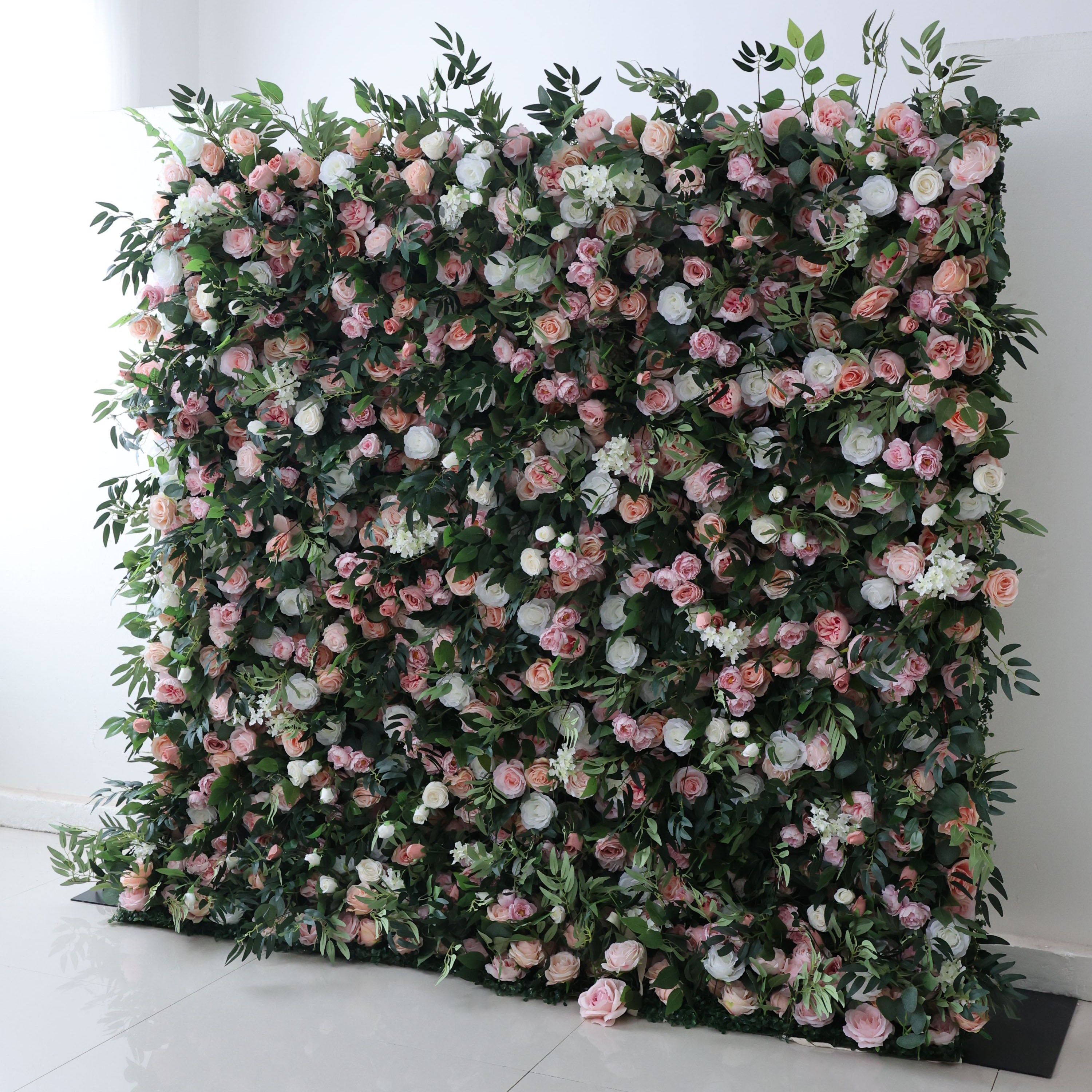 Valar Flowers Roll Up Fabric Artificial Flower Wall Wedding Backdrop, Floral Party Decor, Event Photography-VF-341