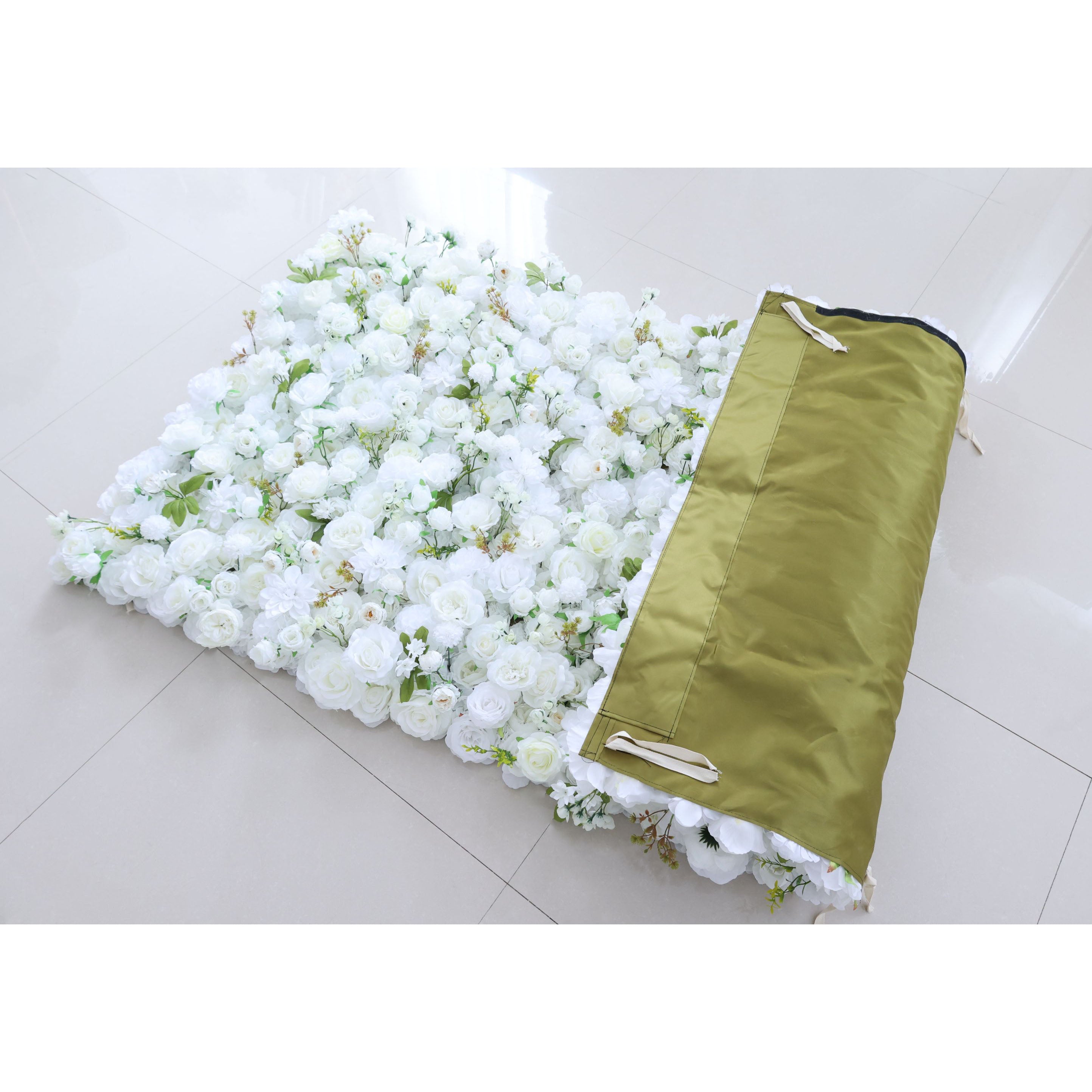 Valar Flower Roll Up Fabric Artificial Flower Wall Wedding Backdrop, Floral Party Decor, Event Photography-VF-3429