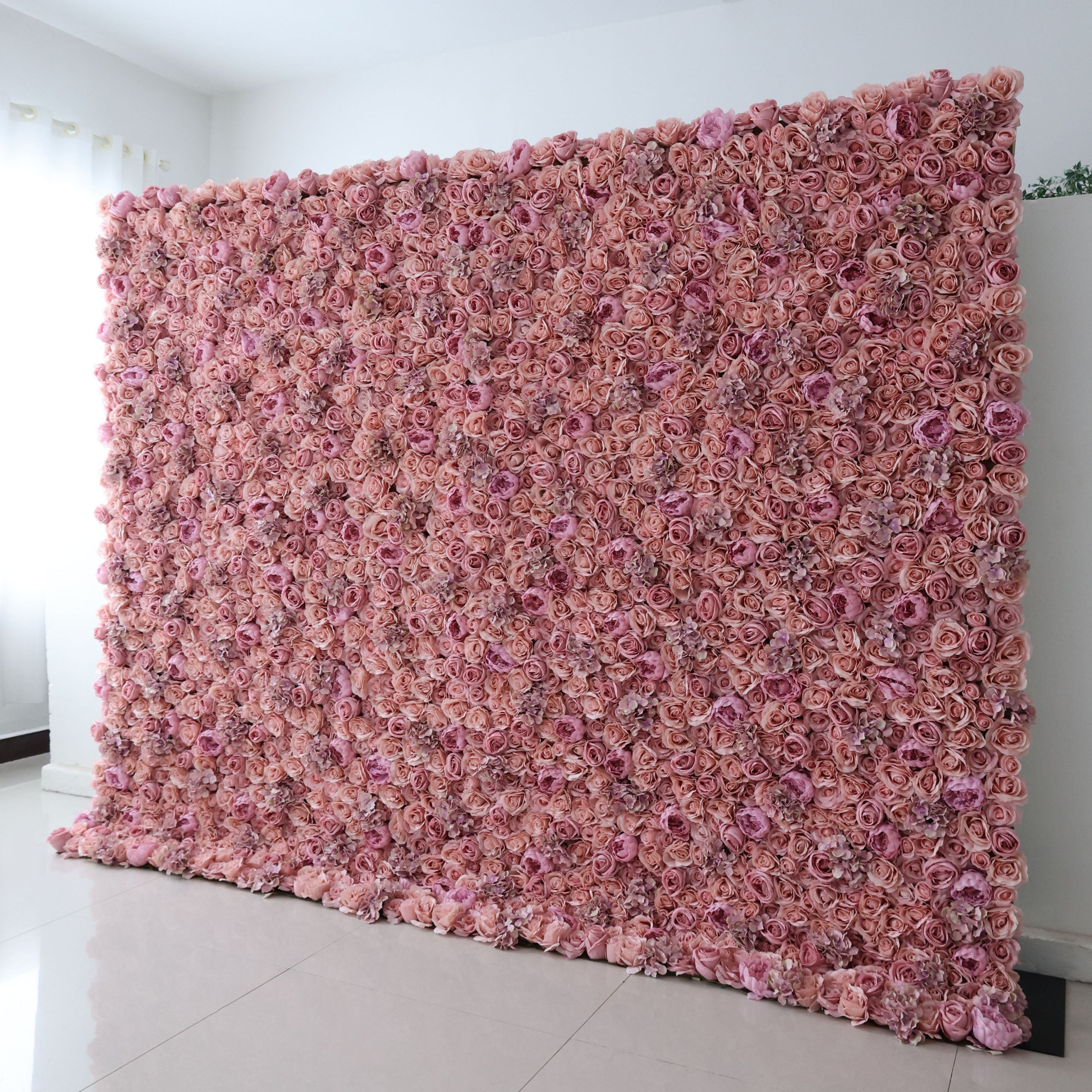 Fleurs Valar retrousser tissu fleur artificielle mur toile de fond de mariage, décor de fête florale, photographie d'événement-VF-345 