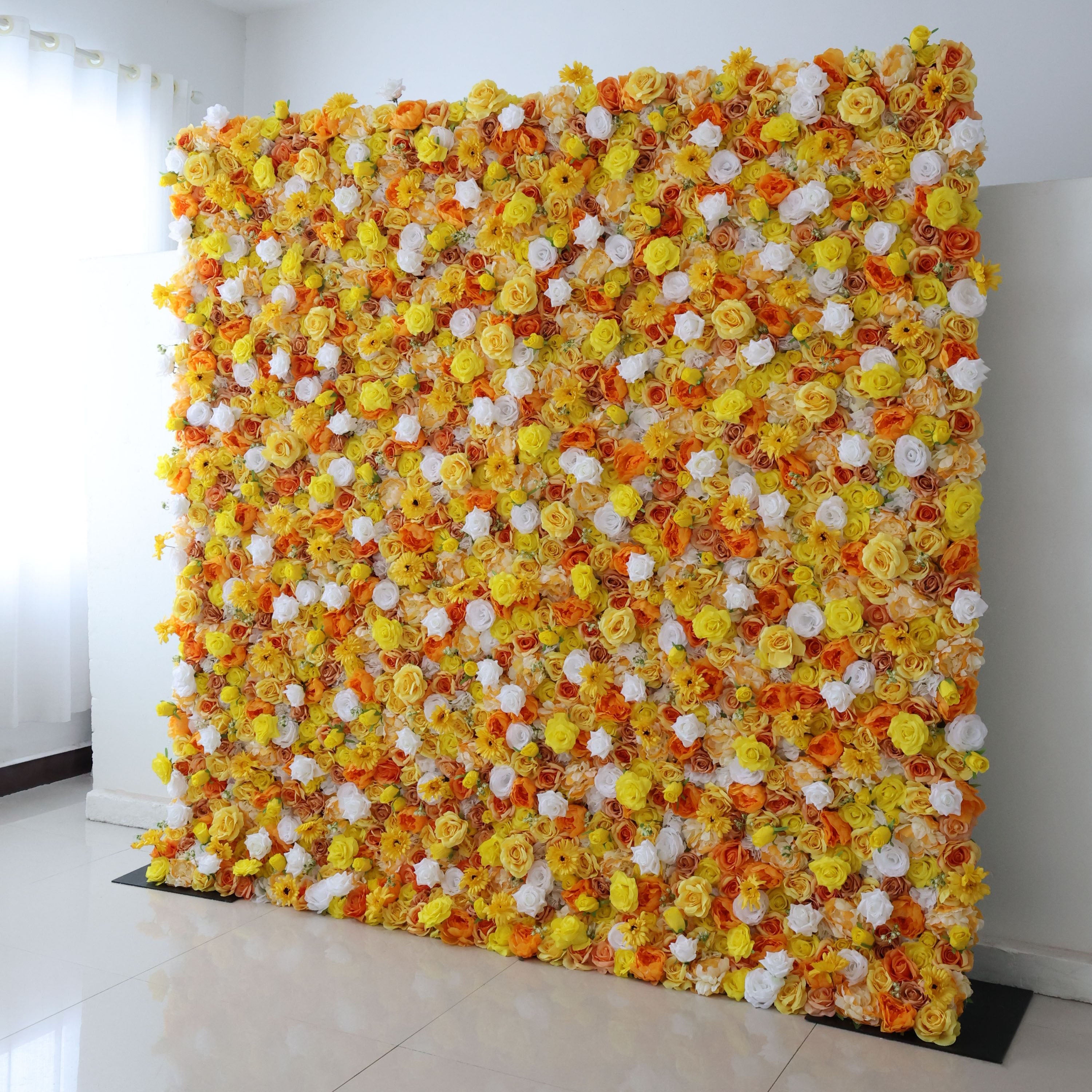 Fleurs Valar retrousser tissu fleur artificielle mur toile de fond de mariage, décor de fête florale, photographie d'événement-VF-346 