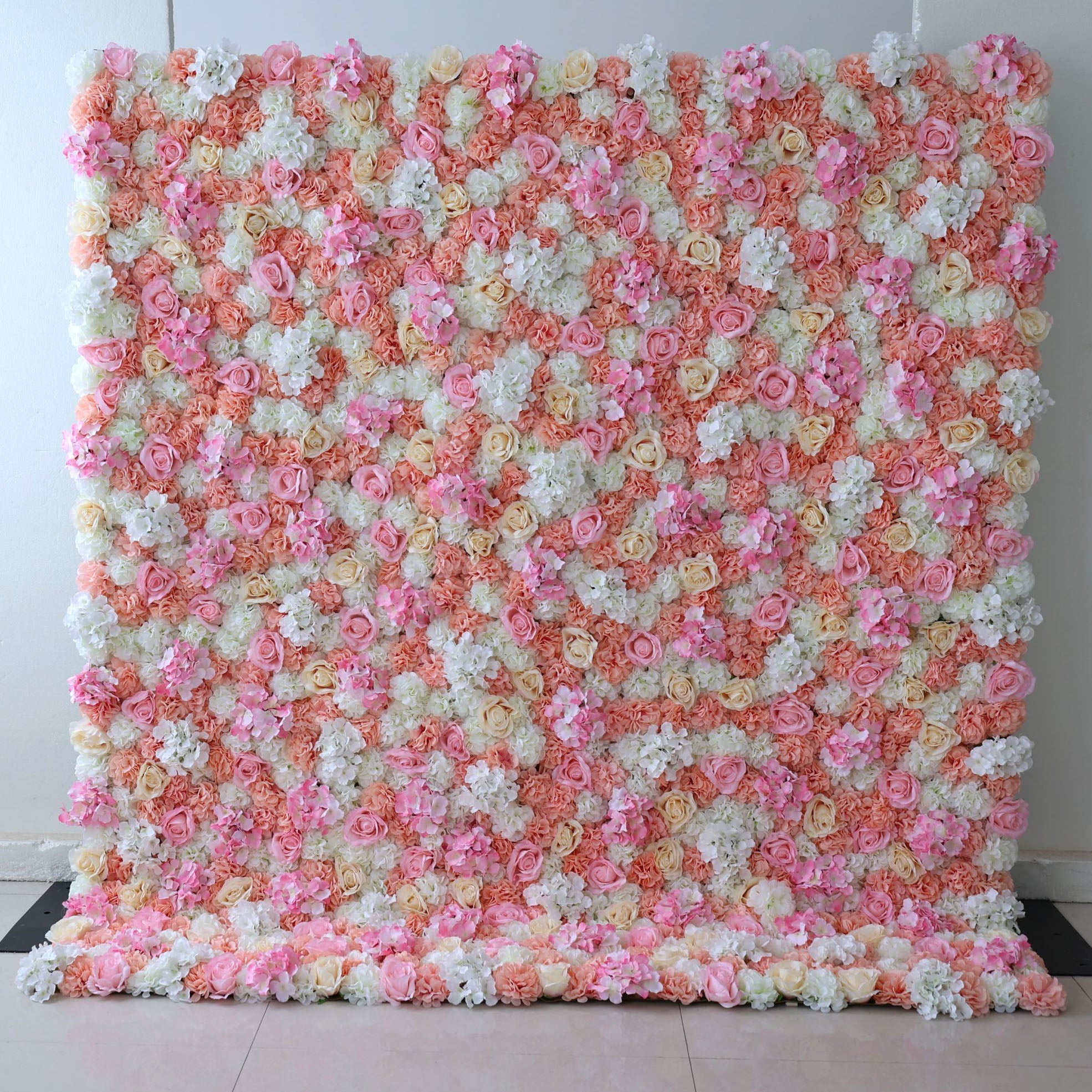 Valar Flowers Roll Up Fabric Artificial Flower Wall Wedding Backdrop, Floral for Weddings & Events - VF-3560