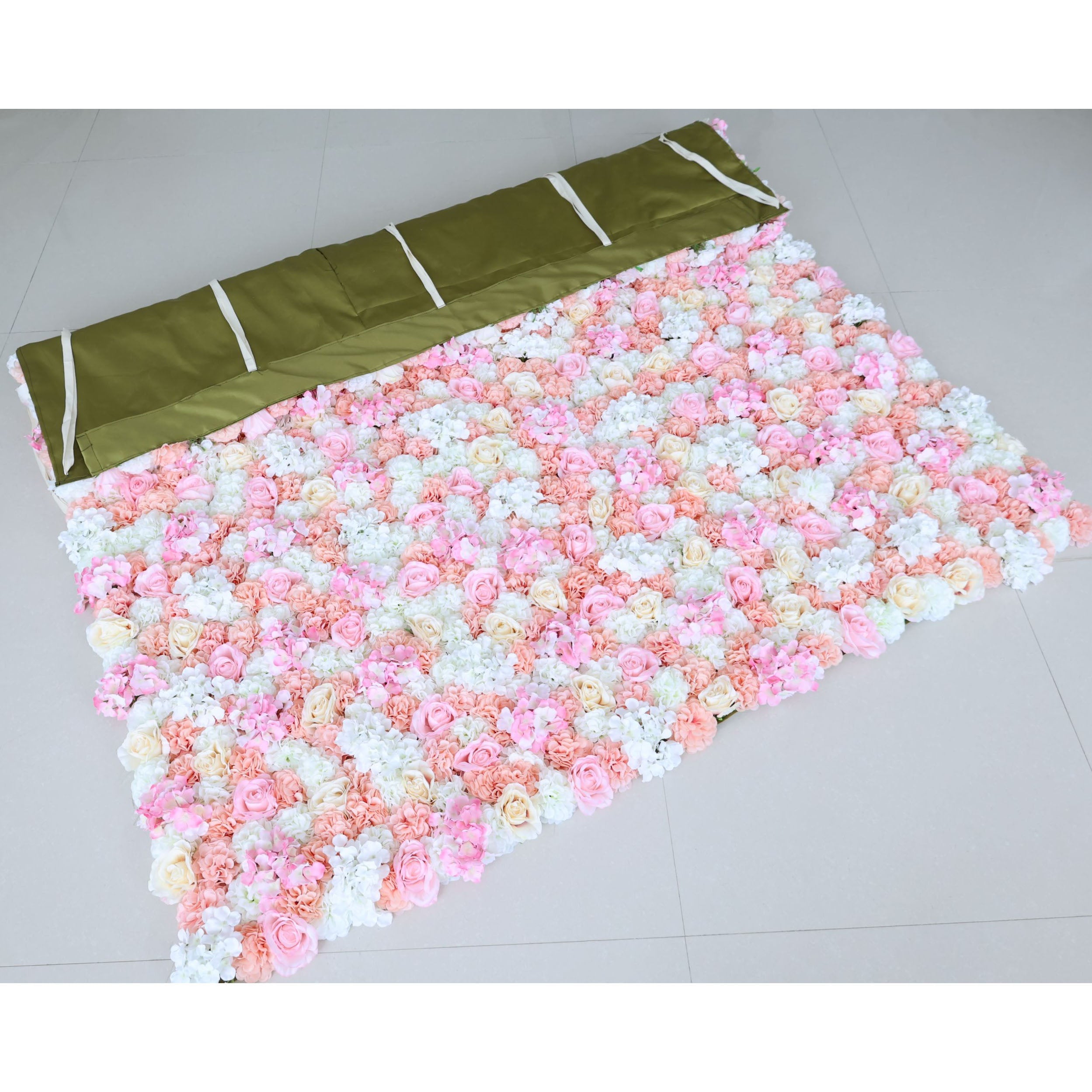 Valar Flowers Roll Up Fabric Artificial Flower Wall Wedding Backdrop, Floral for Weddings & Events - VF-3564