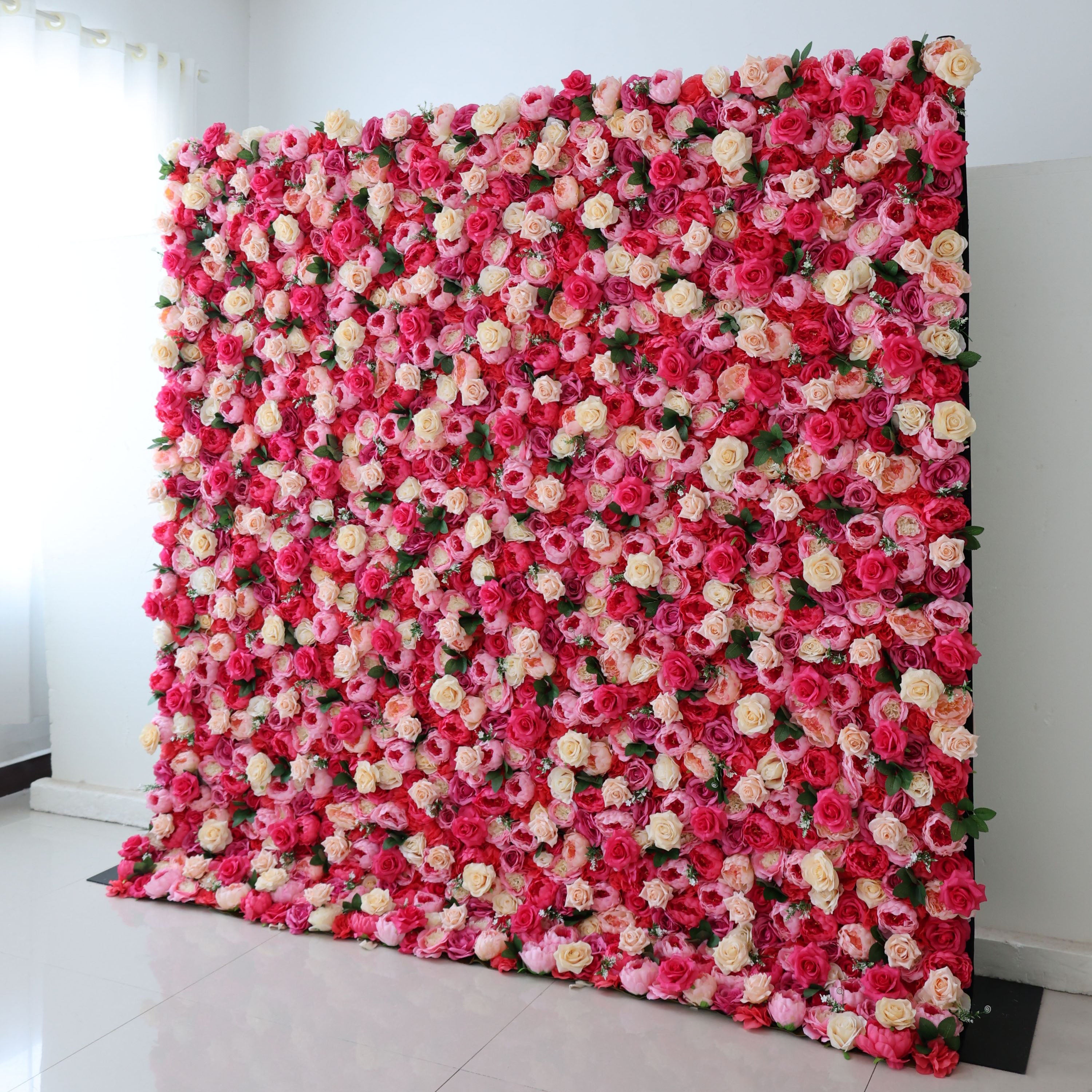 Fleurs Valar retrousser tissu fleur artificielle mur toile de fond de mariage, décor de fête florale, photographie d'événement-VF-357 
