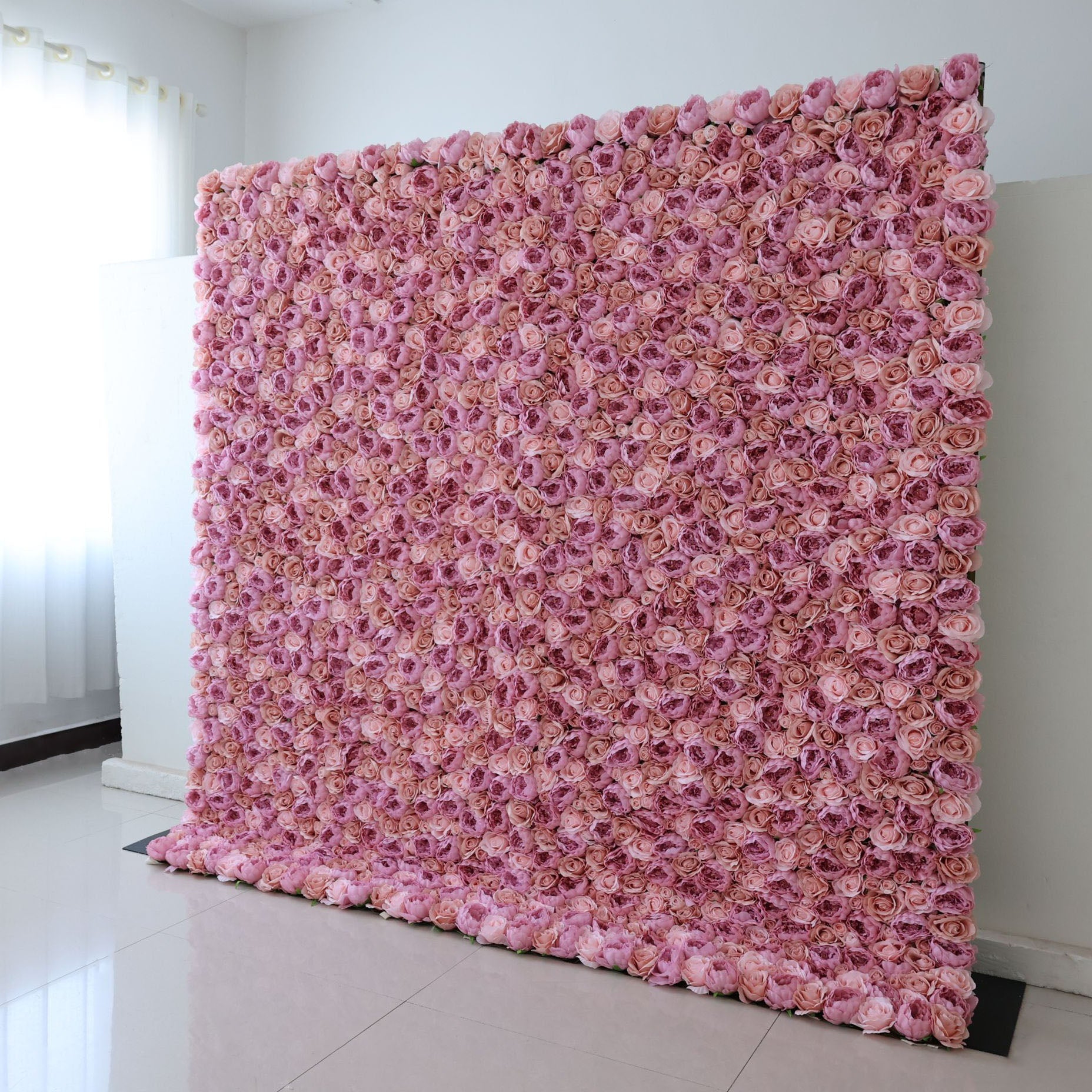 Valar Flowers Roll Up Fabric Artificial Flower Wall Wedding Backdrop2