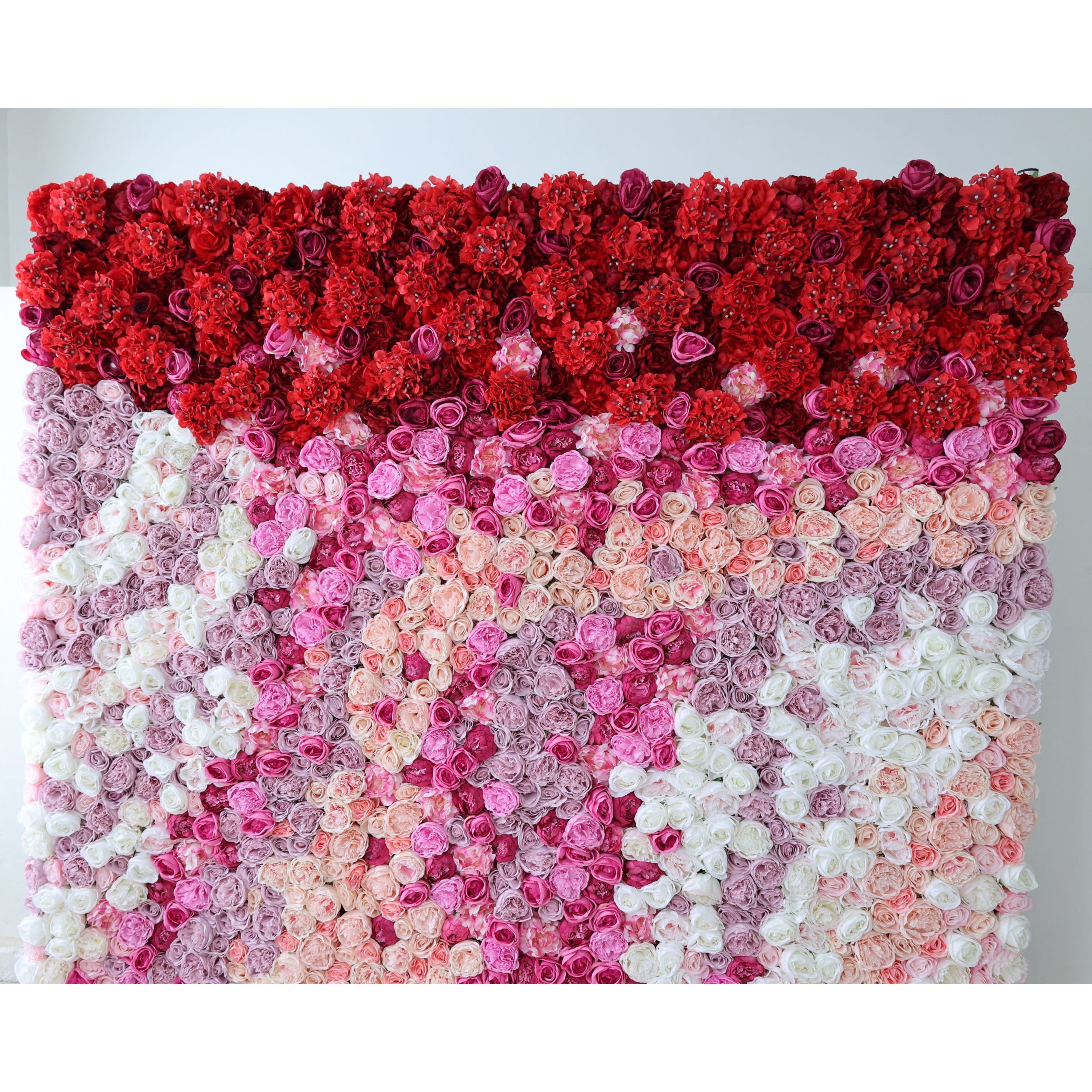 زهور فالار لفة قماش صناعي أحمر إلى وردي خلفية جدار زهور متدرجة ، ديكور حفلات زهور ، حدث