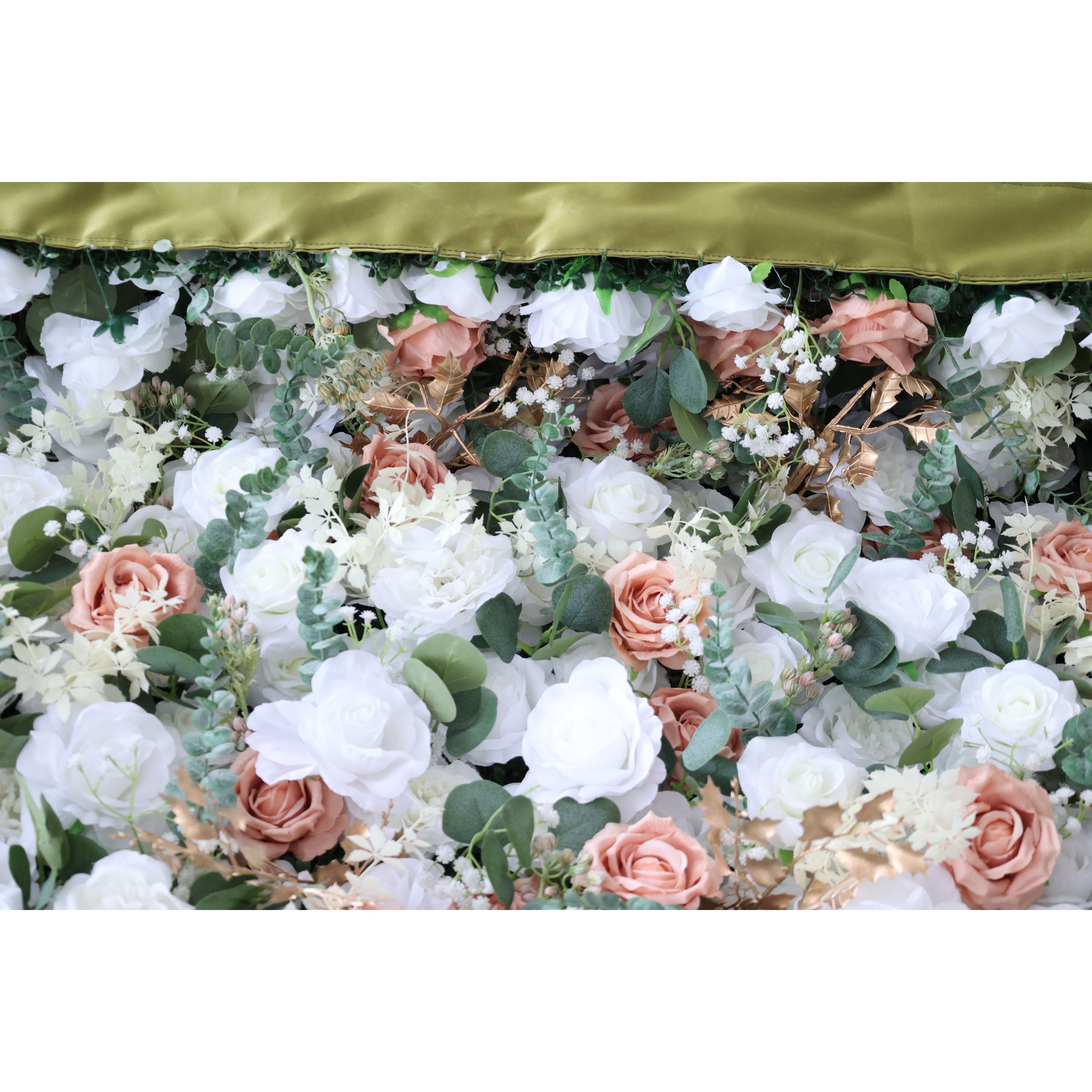 Valar Flowers roll up fabric artificial flower wall for wedding backdrop, floral design VF-3582