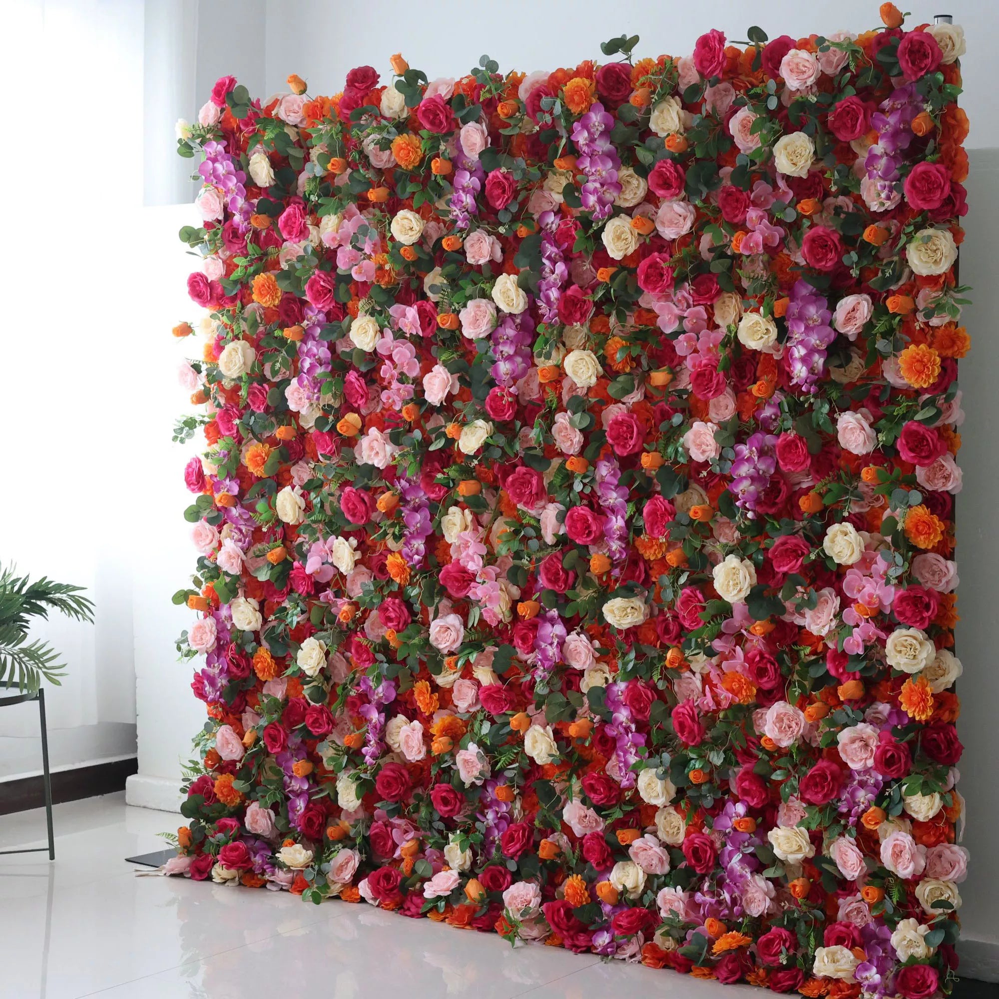 ValarFlowers Backdrop: Dive into the vibrant Enchanted Garden - Radiant & Romantic Bloom Array. A lush panorama of florals in radiant hues, it's the epitome of romantic elegance.